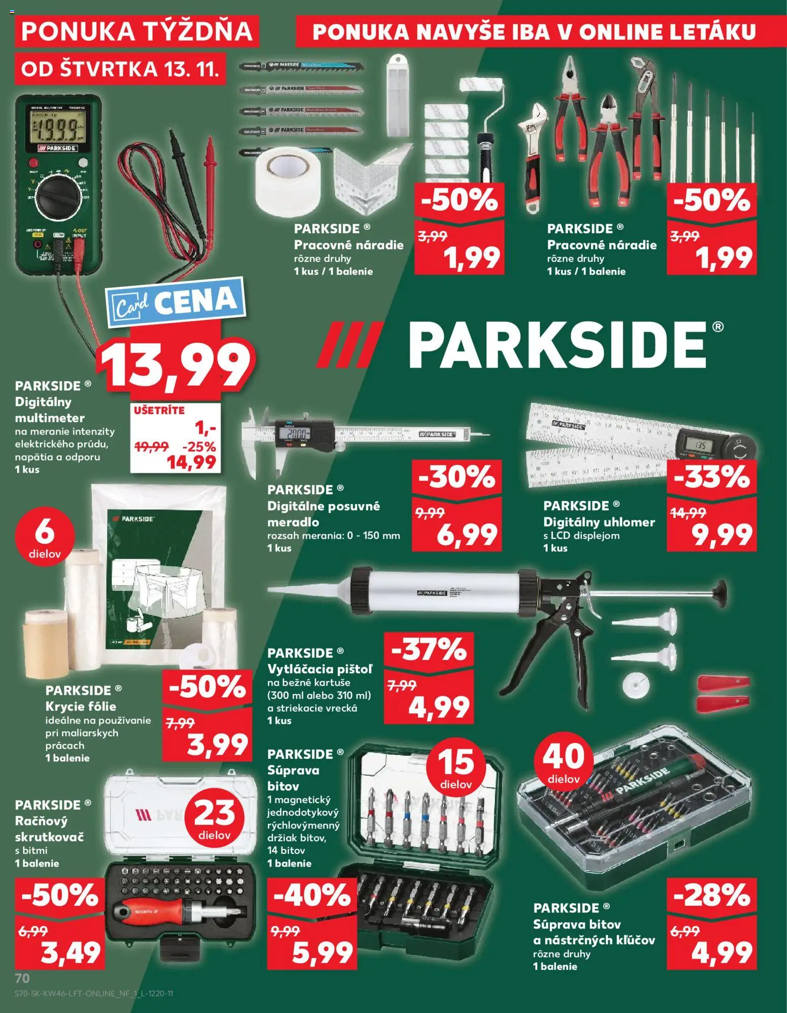 Náhľad Kaufland letáku platného od 13.11.2025 - Parkside, Náradie, Skrutkovač