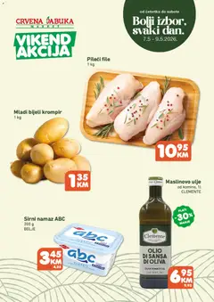 Pregled letka Crvena jabuka vikend akcija trgovine Crvena jabuka vrijedi od 07.05.2026