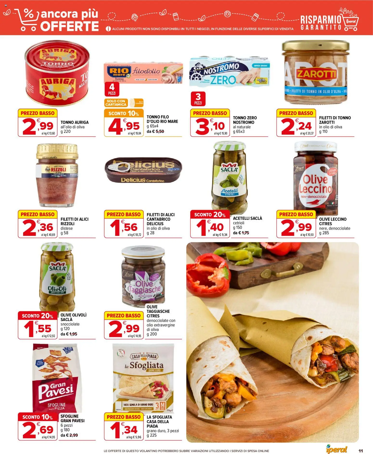 Anteprima dell'opuscolo Iperal volantino Ancora Più Offerte dal negozio Iperal valido da 28/10/2026 - Pizza, Olio di Oliva, Olio, Tonno, Olive, Alici, Basso, Semola