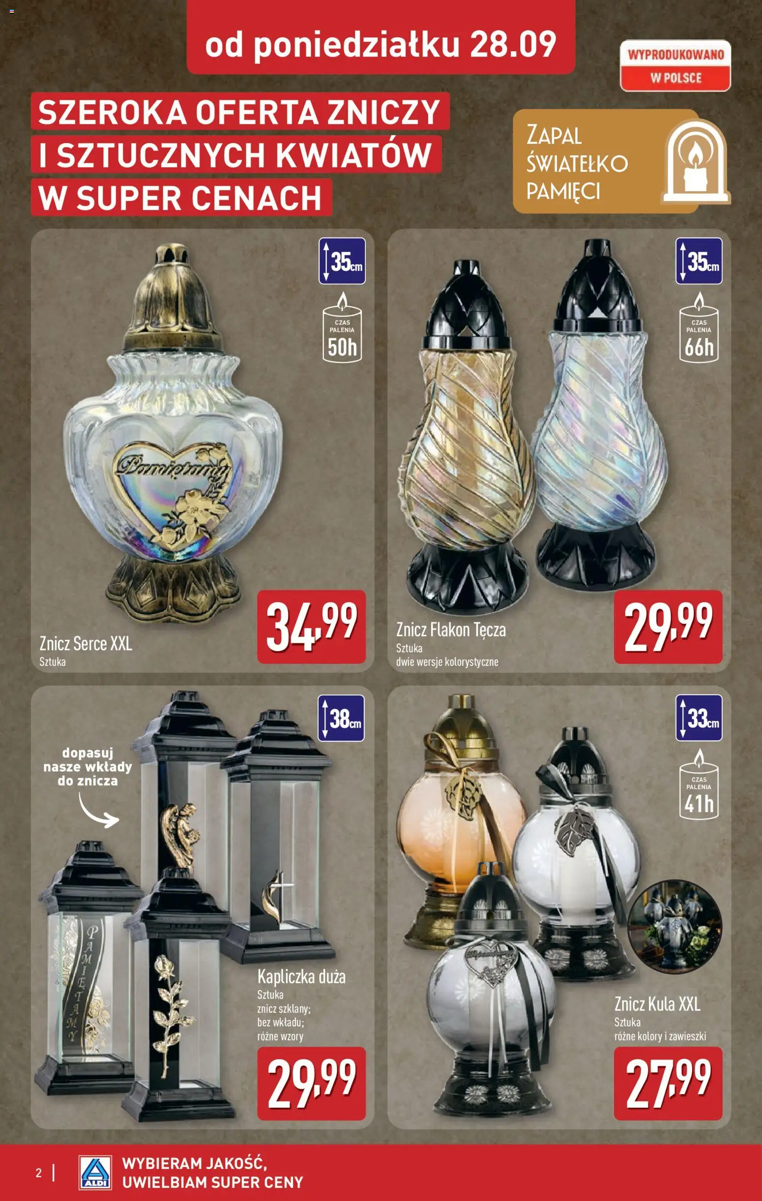 Pogląd gazetki "Aldi gazetka - Znicze i stroiki" ze sklepu Aldi ważnej od 28.09.2026