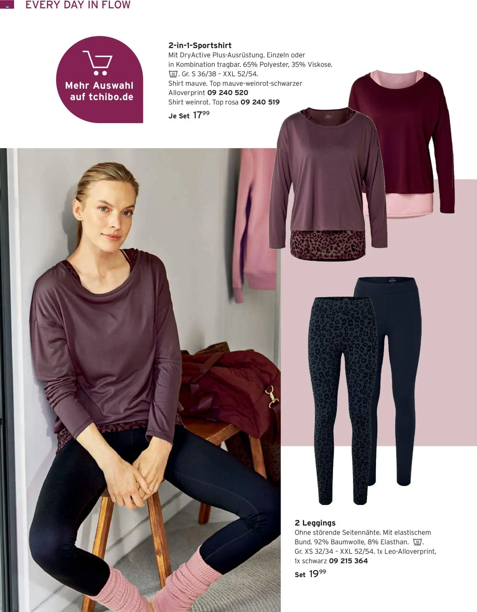 Vorschau von dem Prospekt des Geschäftes Tchibo, gültig ab dem 01.09.2026 - Top, Leggings, Shirt