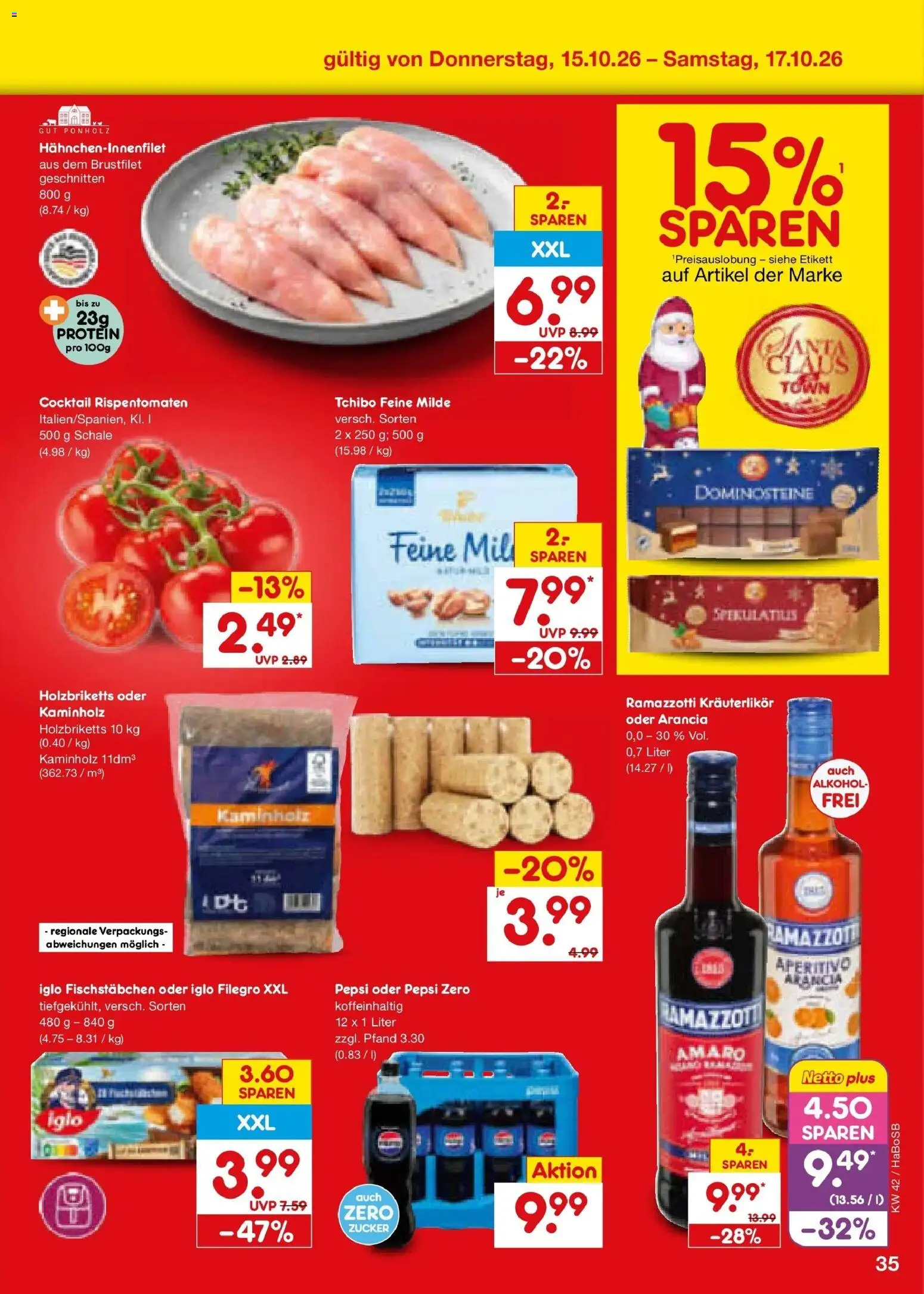 Vorschau von dem Prospekt des Geschäftes Netto Marken-Discount, gültig ab dem 12.10.2026 - Alkohol, Ramazzotti, Zucker, Pepsi, Iglo, Fischstabchen