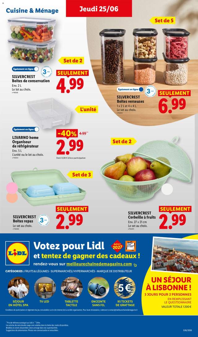 Nouveau catalogue Lidl à partir du 25/06