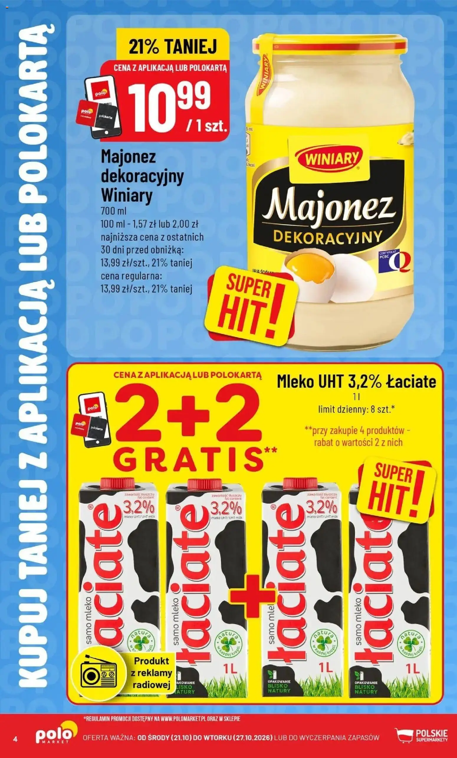 Pogląd gazetki "Taniej z aplikacją POLOmarket do 27.10 (G43)" ze sklepu POLOmarket ważnej od 21.10.2026