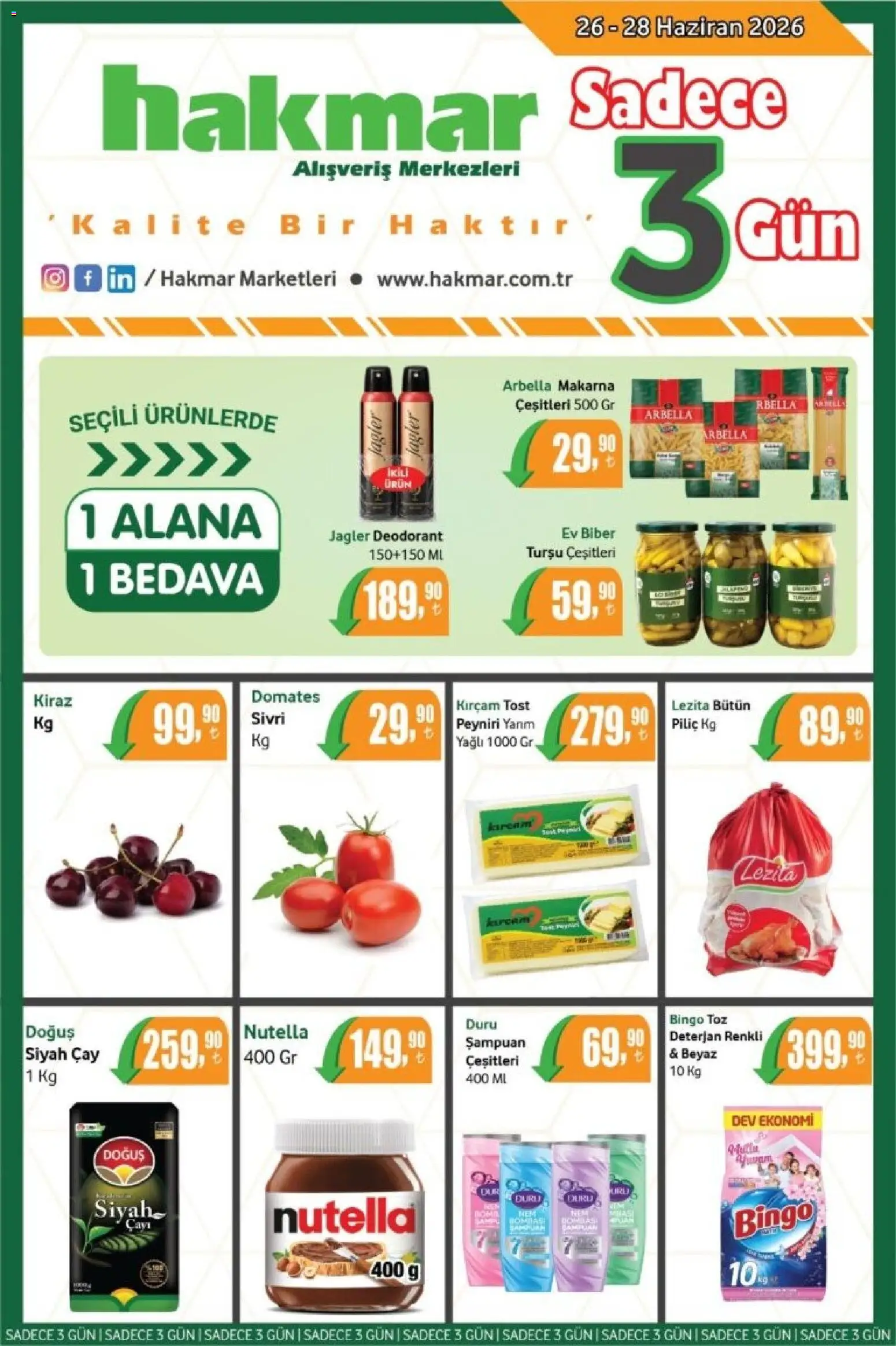 Hakmar Hakmar - Katalog Sadece 3 Gün 26.06.2026 - Broşürünün önizlemesi