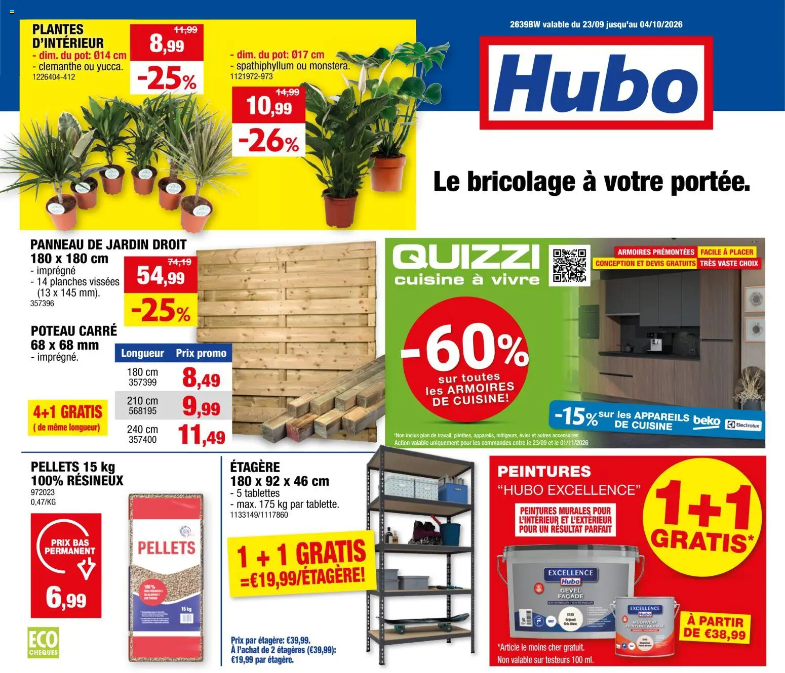 Voorbeeld van Hubo Publicité van winkel Hubo geldig vanaf 23/09/2026