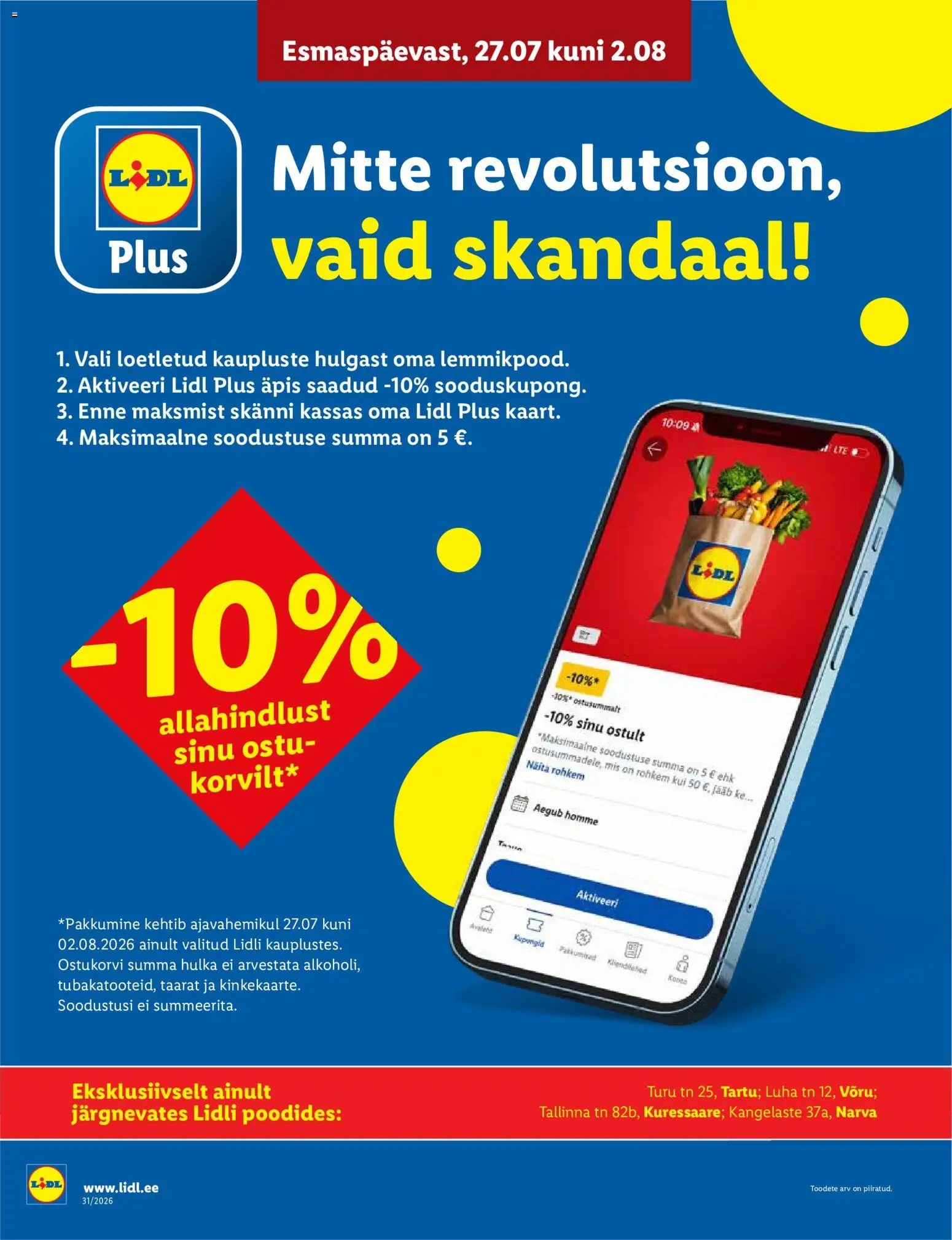 Lidl kliendilehe eelvaade alates 27.07.2026