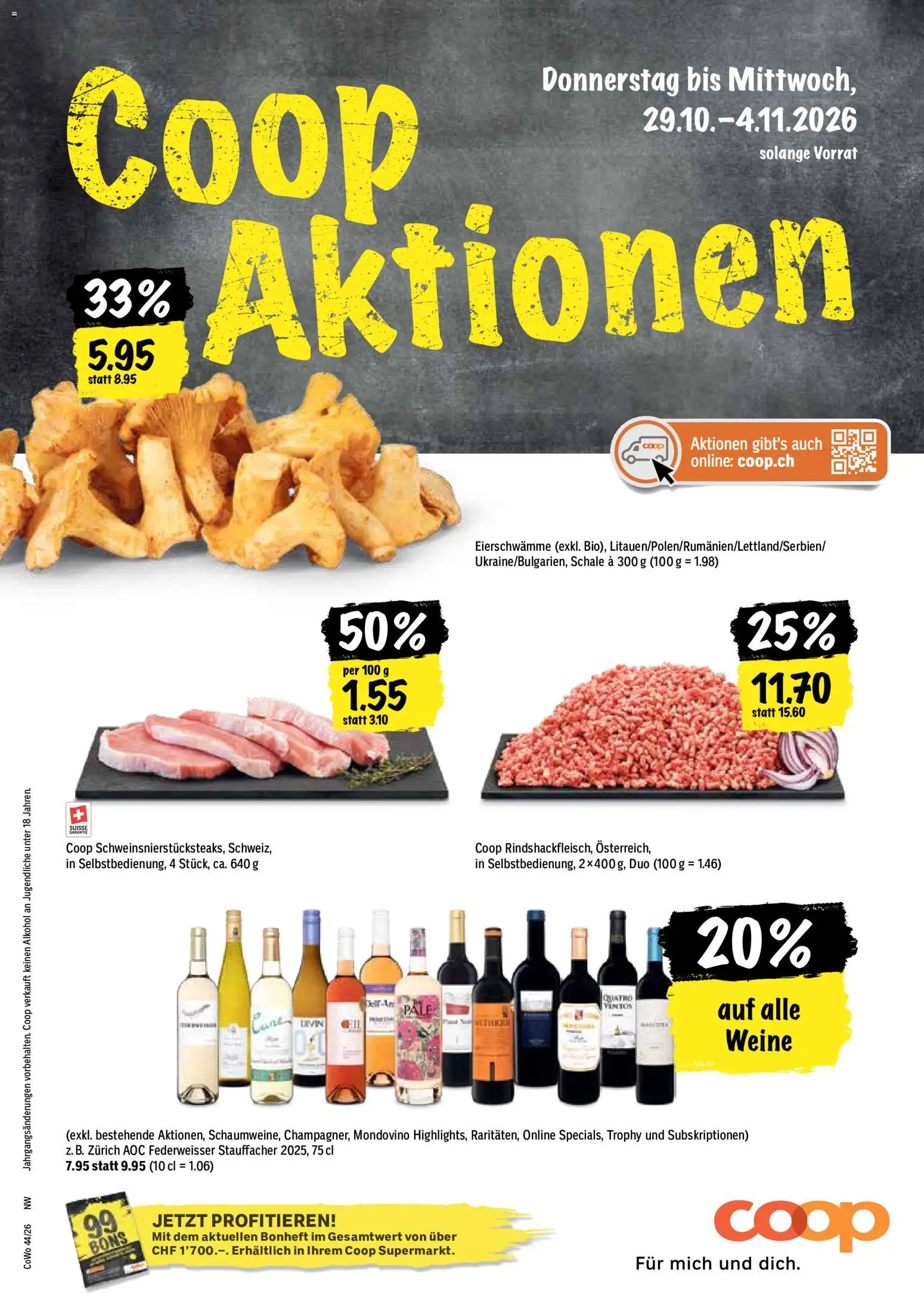 Vorschau des Merkblatts Coop aktionen vom Shop Coop gültig von 29.10.2026 bis 04.11.2026