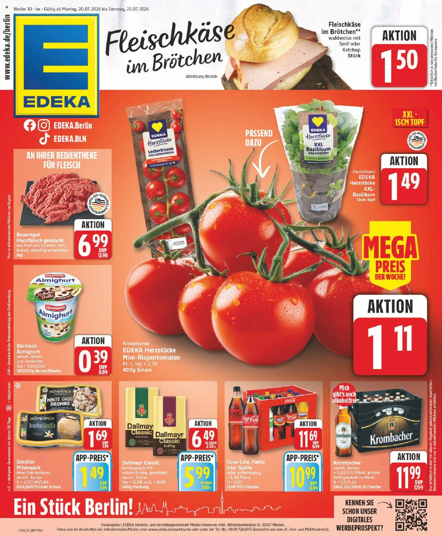 Vorschau von dem Prospekt des Geschäftes Edeka, gültig ab dem 20.07.2026