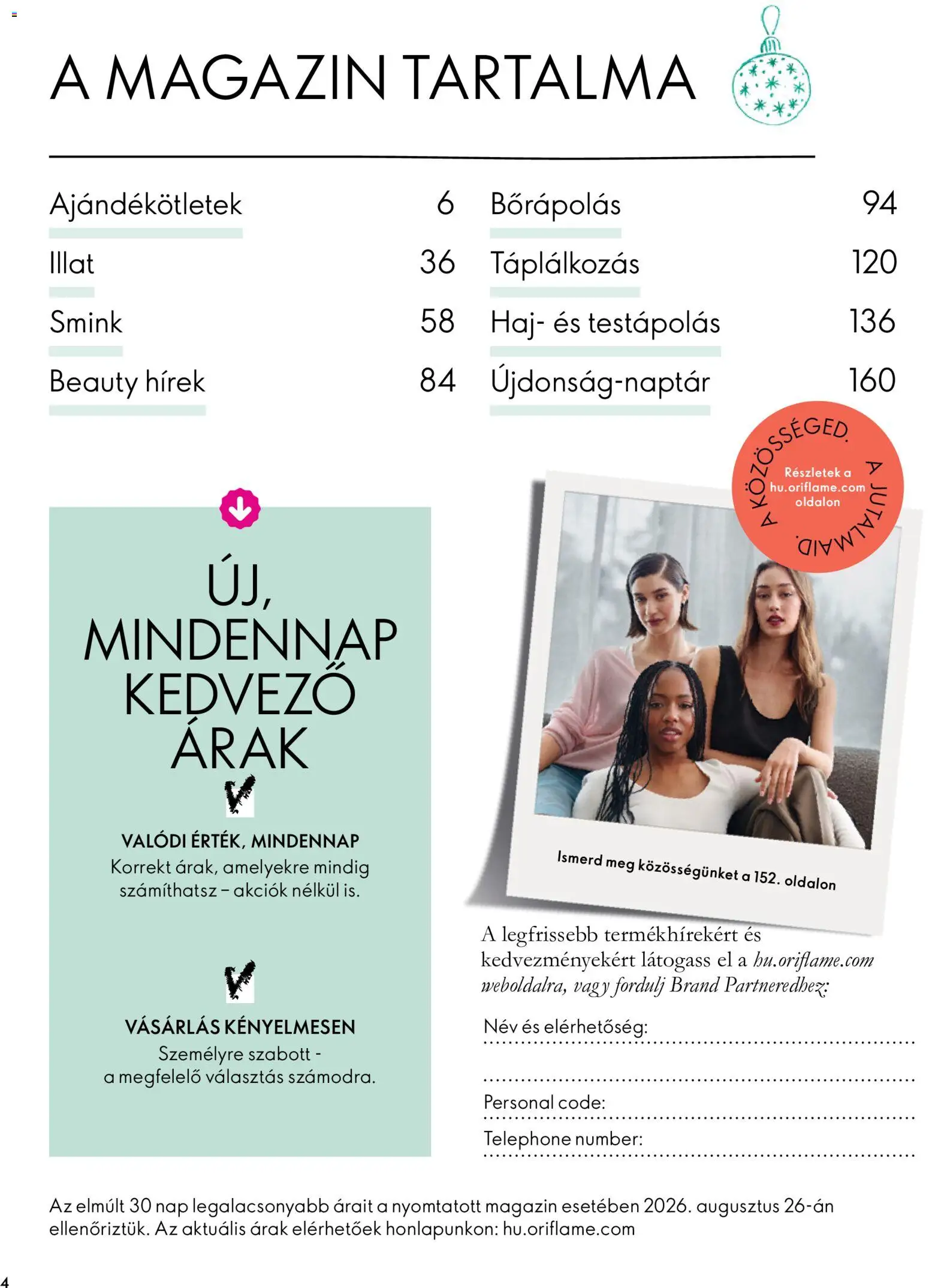 Oriflame - Oriflame katalógus 2026/15 megtekintése, amely érvényes 2026.11.11.-től - Smink, Magazin