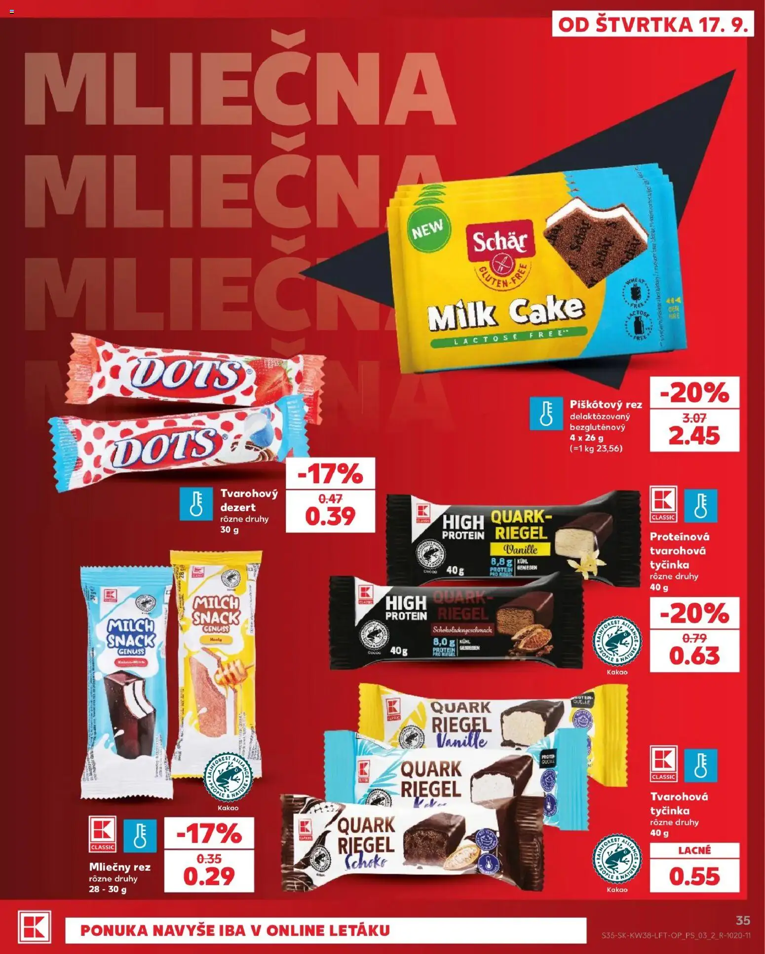 Náhľad Kaufland letáku platného od 17.09.2026 - Protein, Dezert, Kakao