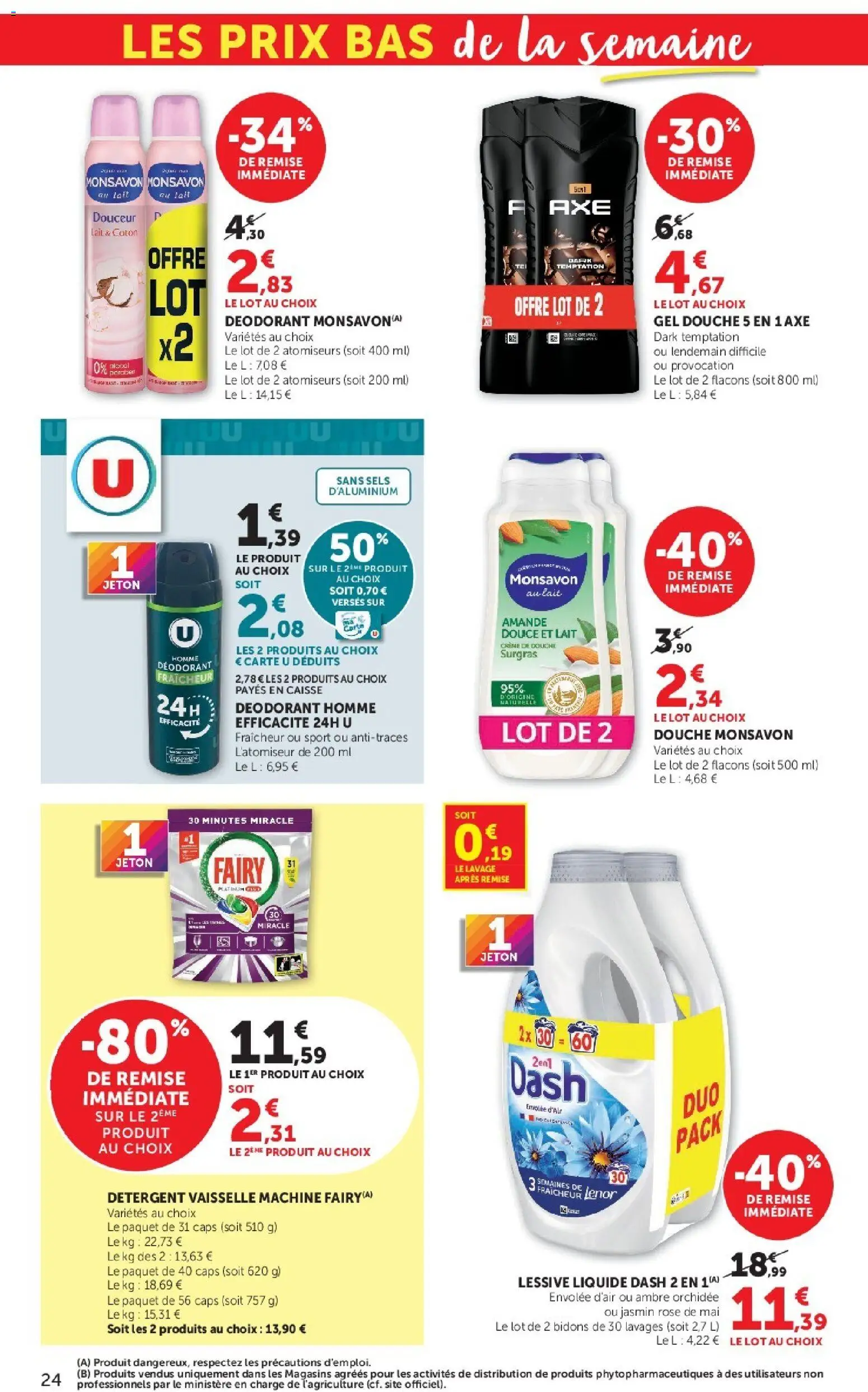 Prévisualisation de Super U catalogue du magasin Super U formulaire valide 08/09/2026 - Gel douche, Lait, Douche, Crème, Coton, Dash, Détergent, Déodorant homme