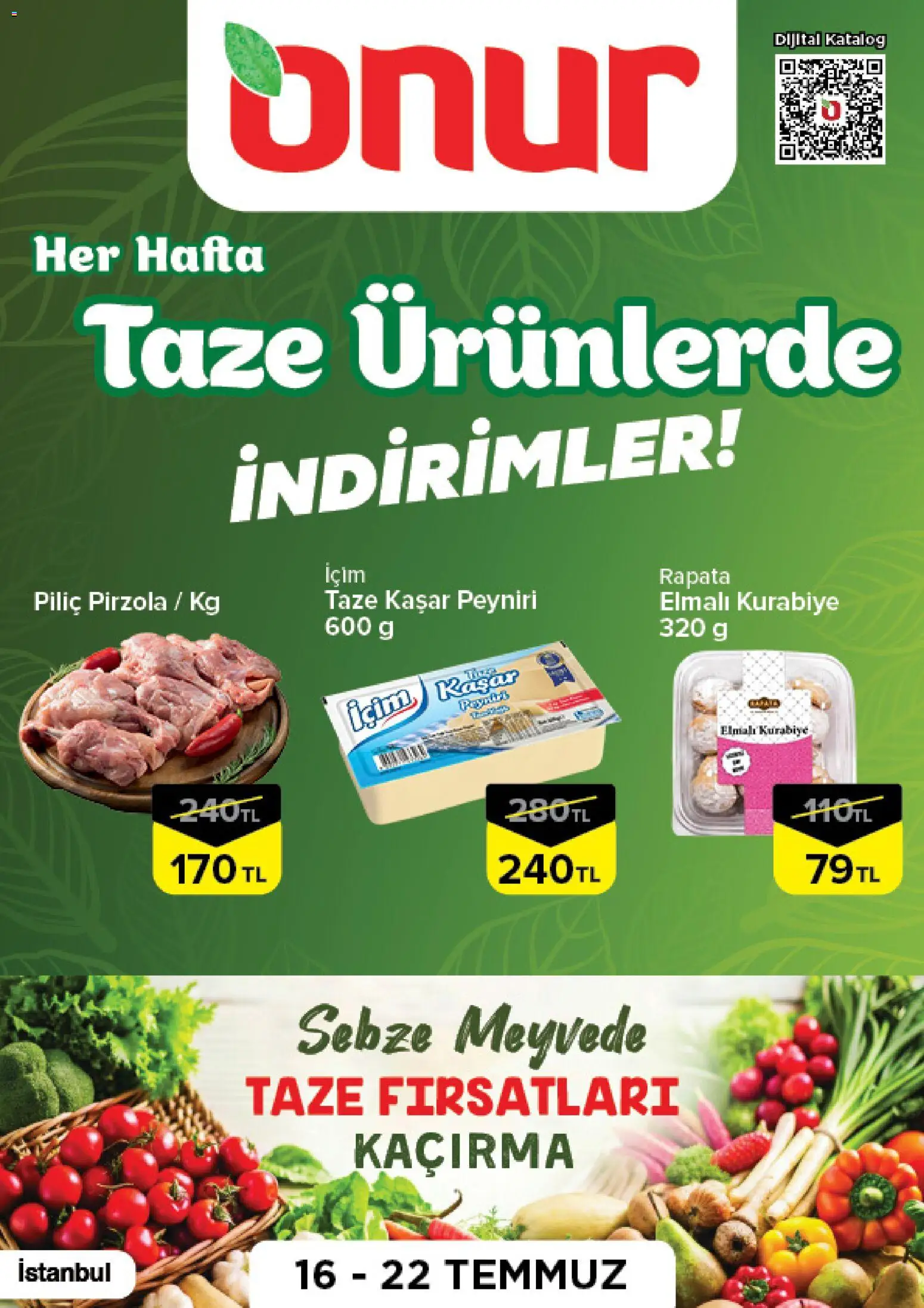 Onur Market Onur Market - Taze Ürünlerde İndirimler 16.07.2026 - Broşürünün önizlemesi