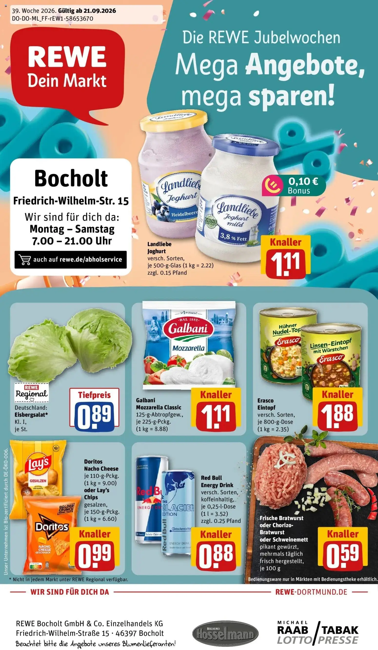 Vorschau von dem Prospekt des Geschäftes Rewe, gültig ab dem 21.09.2026