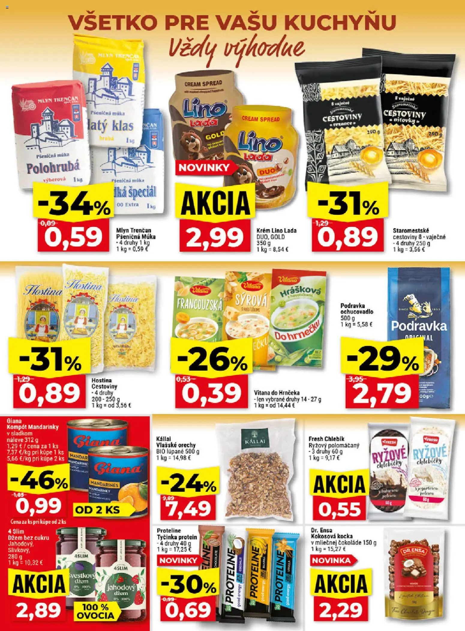 Náhľad Klas letáku platného od 02.11.2026 - Protein, Orechy, Vlašské orechy, Múka, Krém, Džem, Mandarinky, Pšeničná múka