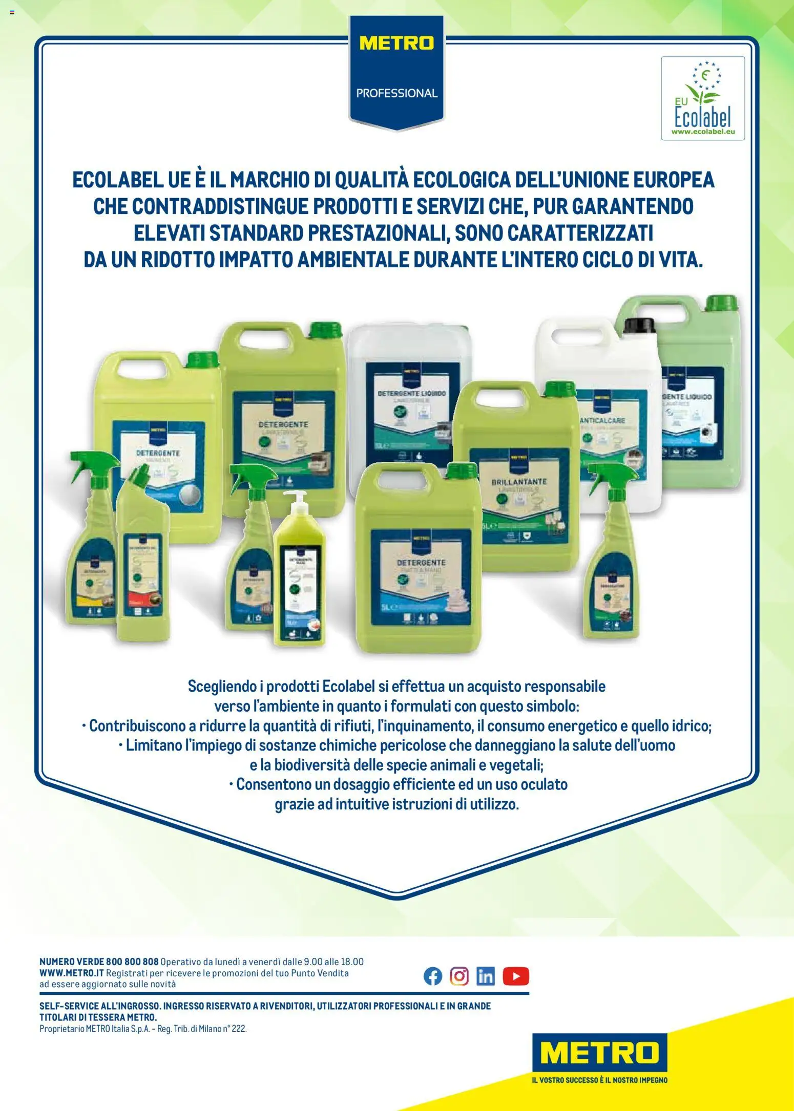 Anteprima dell'opuscolo Volantino Detergenza dal negozio Metro valido da 07/01/2026 - Detergente, Anticalcare