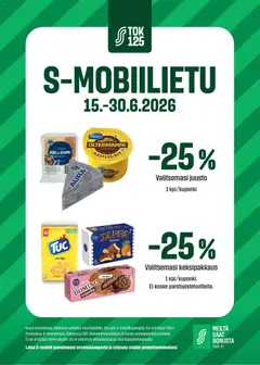Kaupan S-market S-market tarjoukset - S-mobiilietu esikatselu, voimassa 15/06/2026