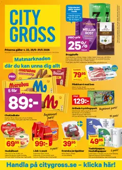 Förhandsgranska reklamblad City Gross erbjudanden från butik City Gross gäller från 25/05/2026