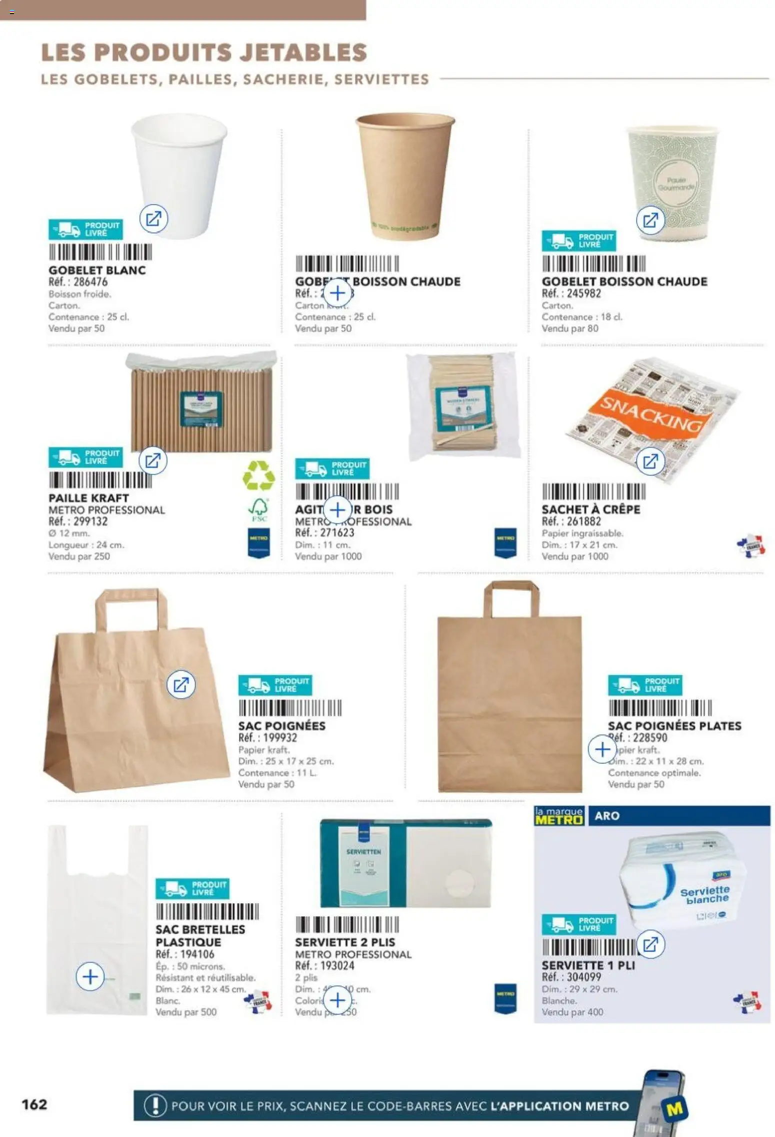 Prévisualisation de METRO - Restauration rapide du magasin METRO formulaire valide 14/04/2026 - Livre, Sac, Boisson, Poignées, Serviettes