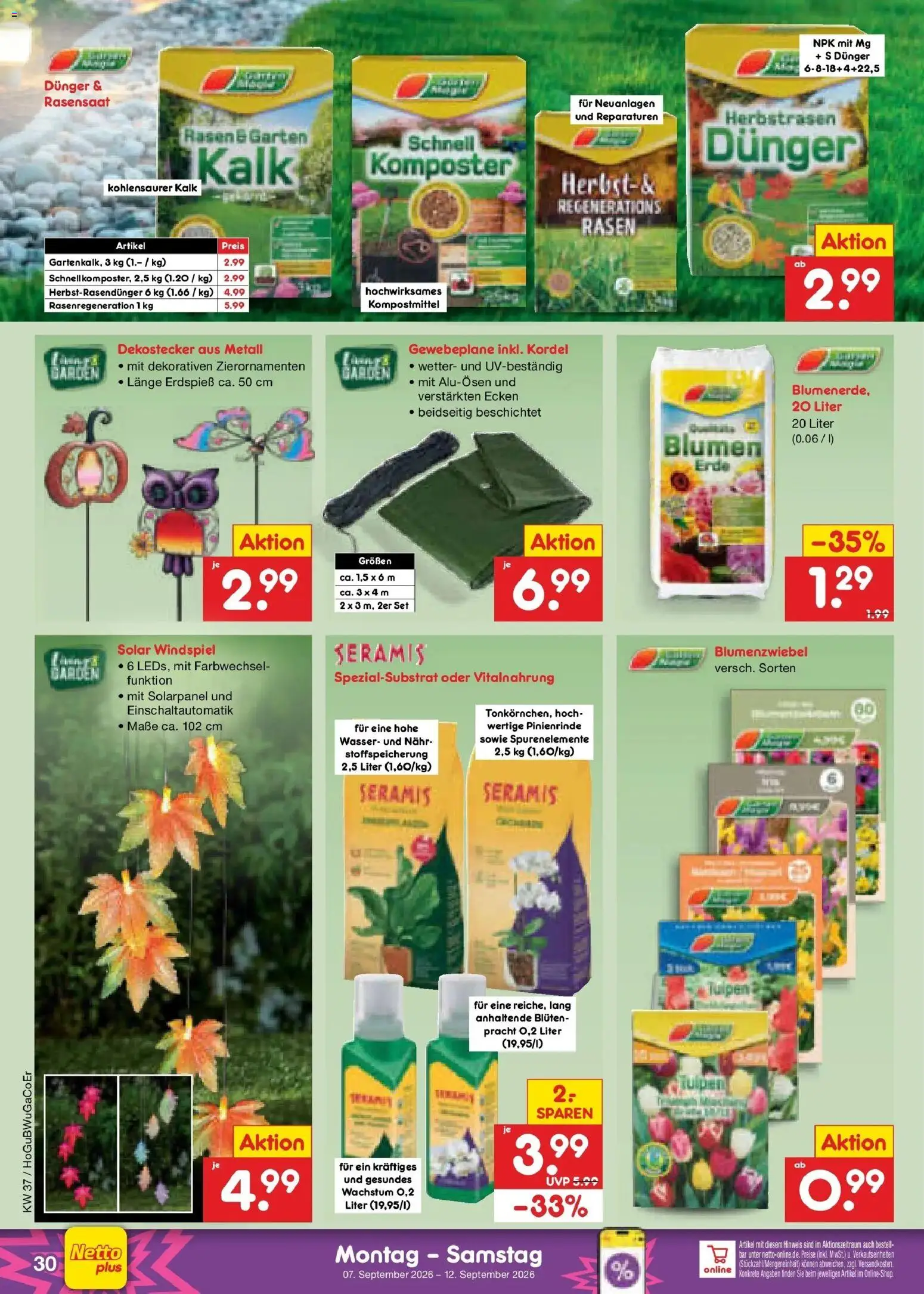 Vorschau von dem Prospekt des Geschäftes Netto Marken-Discount, gültig ab dem 07.09.2026 - Blumen, Wasser, Kalk
