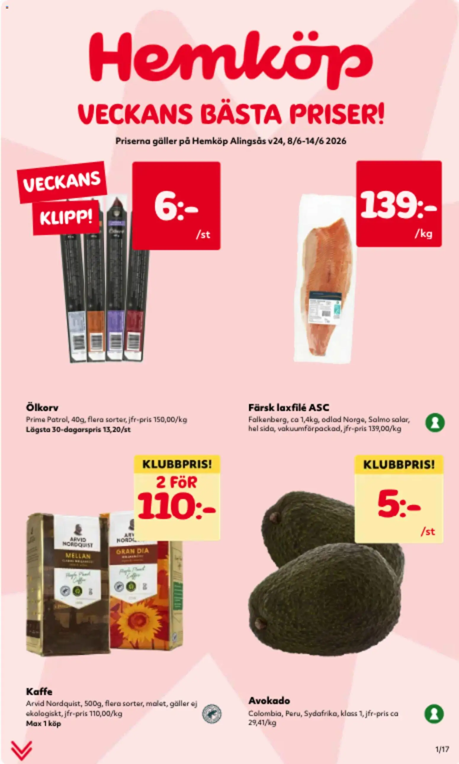 Förhandsgranska reklamblad Hemköp erbjudanden från butik Hemköp gäller från 08/06/2026