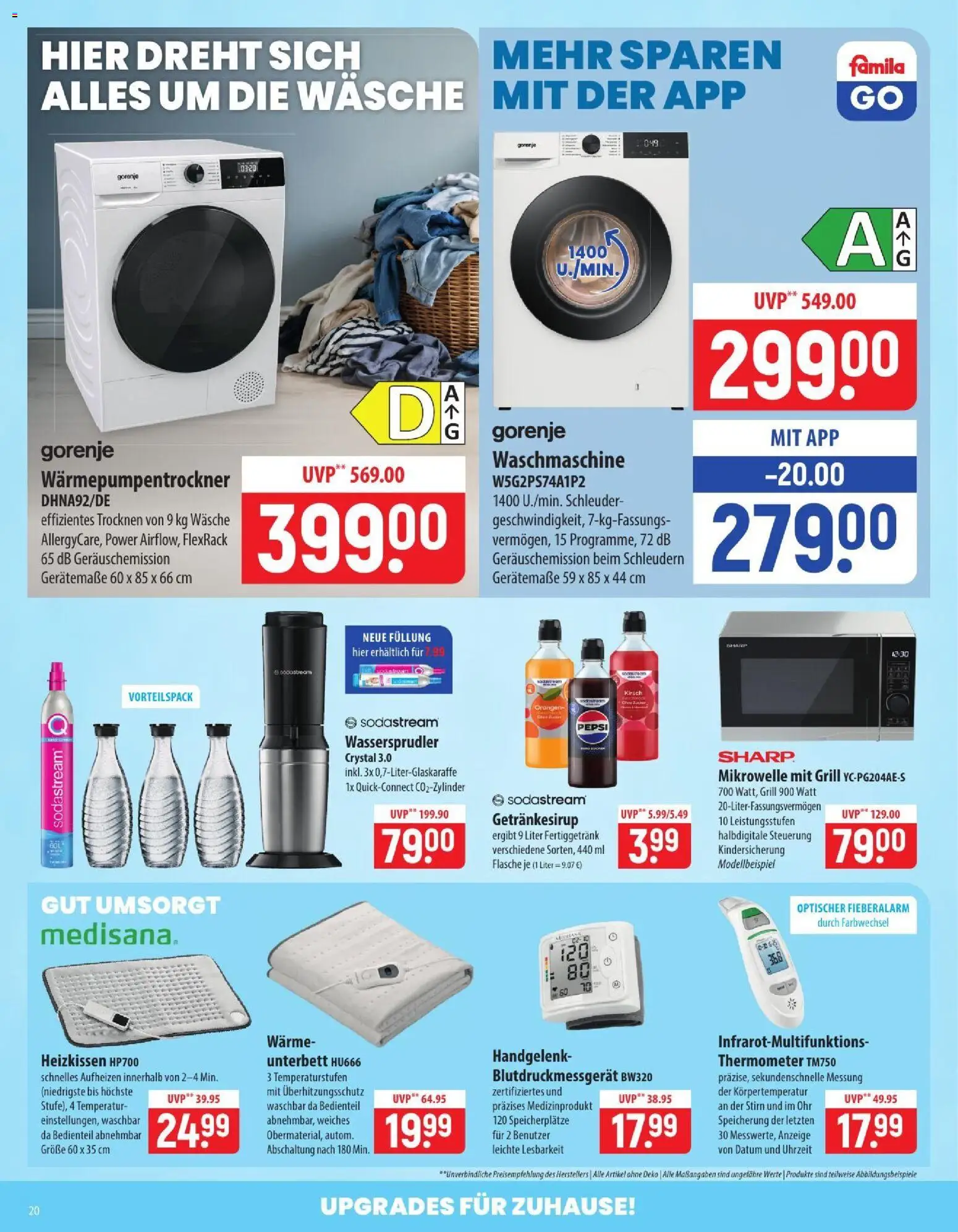 Vorschau von dem Prospekt des Geschäftes Famila, gültig ab dem 26.10.2026 - Waschmaschine, Sodastream, Mikrowelle, Grill, Thermometer, Gorenje, Pepsi, Heizkissen