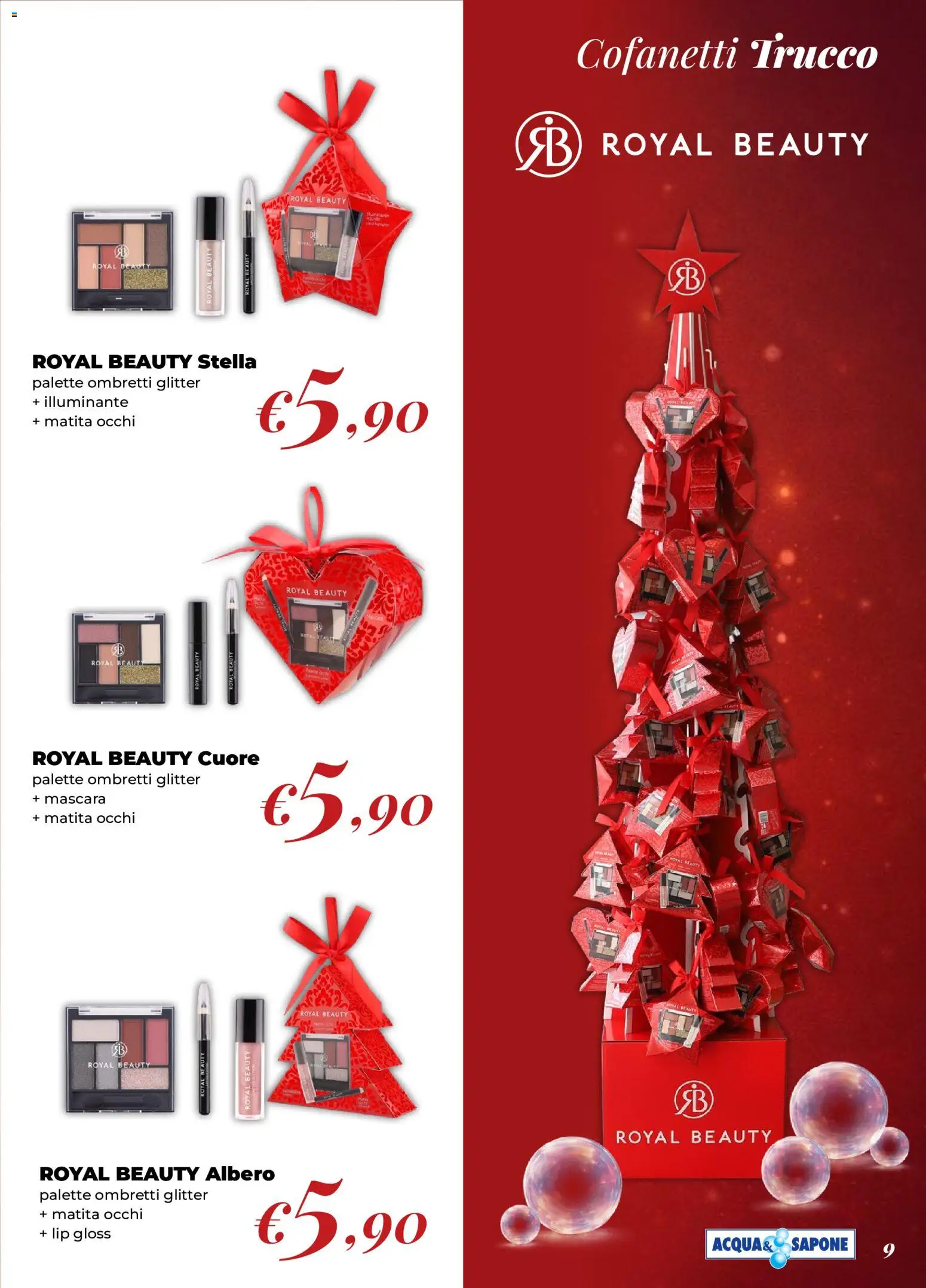 Anteprima dell'opuscolo Acqua e Sapone volantino Natale dal negozio Acqua e Sapone valido da 02/11/2026 - Mascara, Sapone, Trucco, Illuminante
