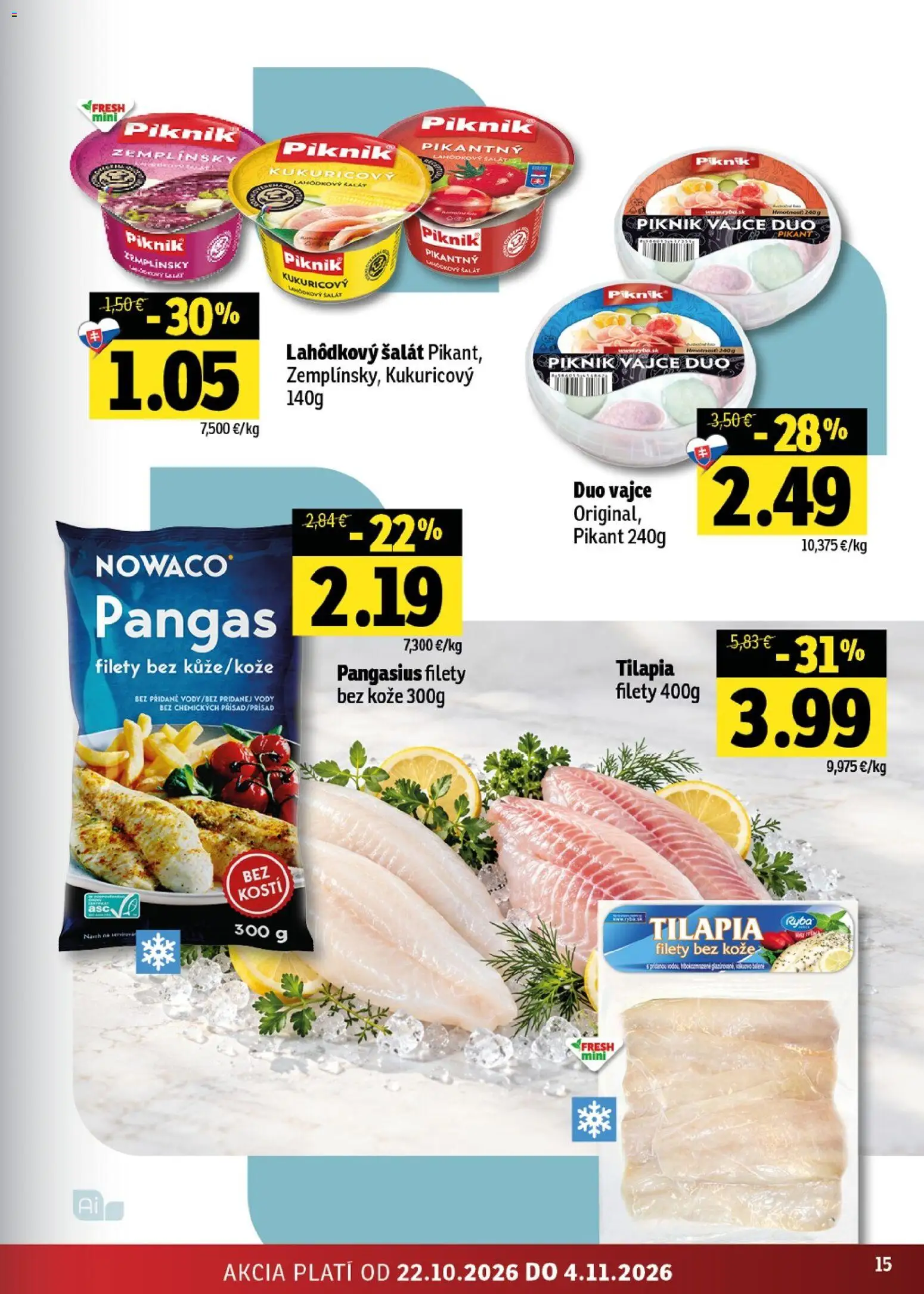Náhľad Fresh letáku platného od 22.10.2026 - Ryba, Šalát, Tilápia
