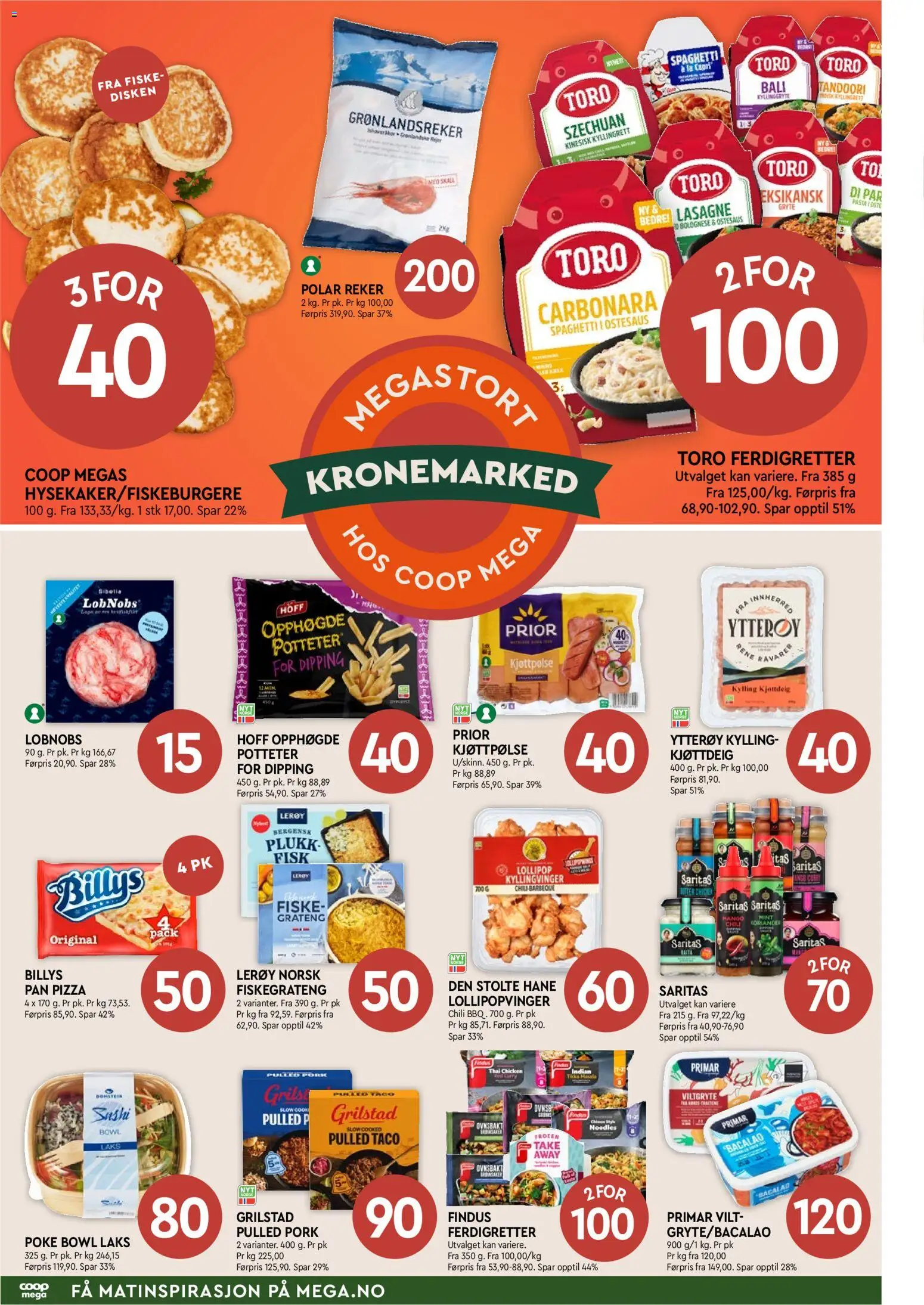 Forhåndsvis Coop Mega kundeavis fra butikk Coop Mega gyldig fra 12/10/2026 - Sushi, Pizza, Kylling, Fisk, Lasagne, Reker, Koriander, Kyllingvinger