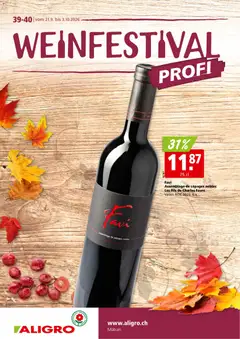Vorschau des Merkblatts Aligro aktionen Wein Matran vom Shop Aligro gültig von 21.09.2026 bis 03.10.2026
