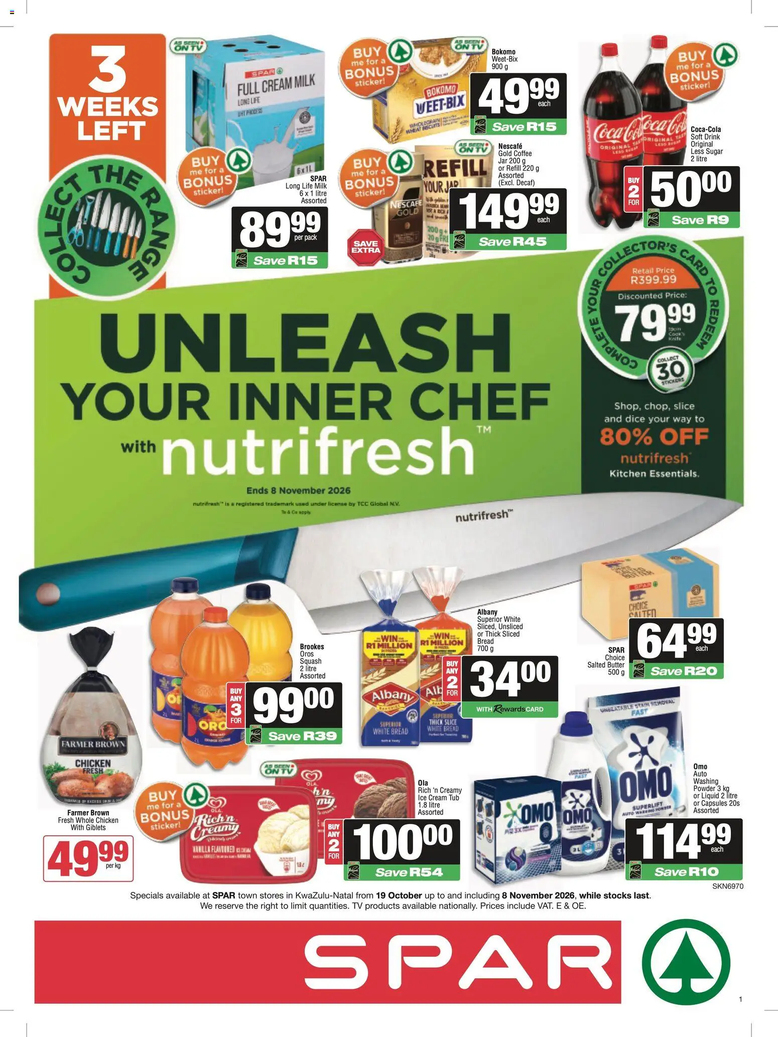 Preview of Spar flyer valid from 19/10/2026 - Coffee, TV, Milk, Butter, Bread, Sugar, Squash, Vanilla