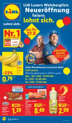 Vorschau des Merkblatts Lidla aktionen Neueröffnung Luzern vom Shop Lidl gültig von 27.08.2026 bis 02.09.2026