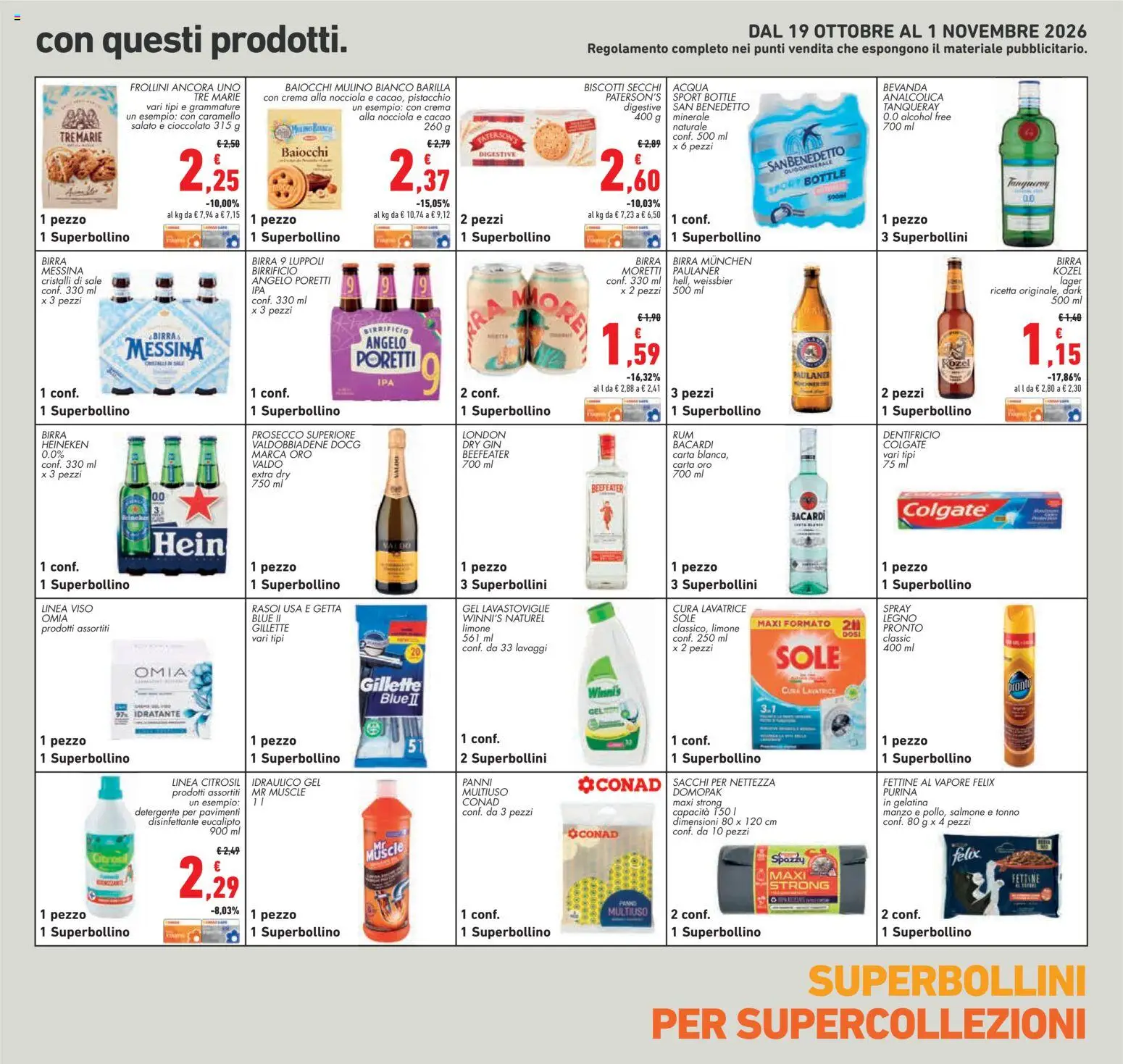 Anteprima dell'opuscolo Conad volantino Piemonte dal negozio Conad valido da 22/10/2026 - Limone, Lavastoviglie, Prosecco, Salmone, Pistacchio, Cacao, Dentifricio, Frollini