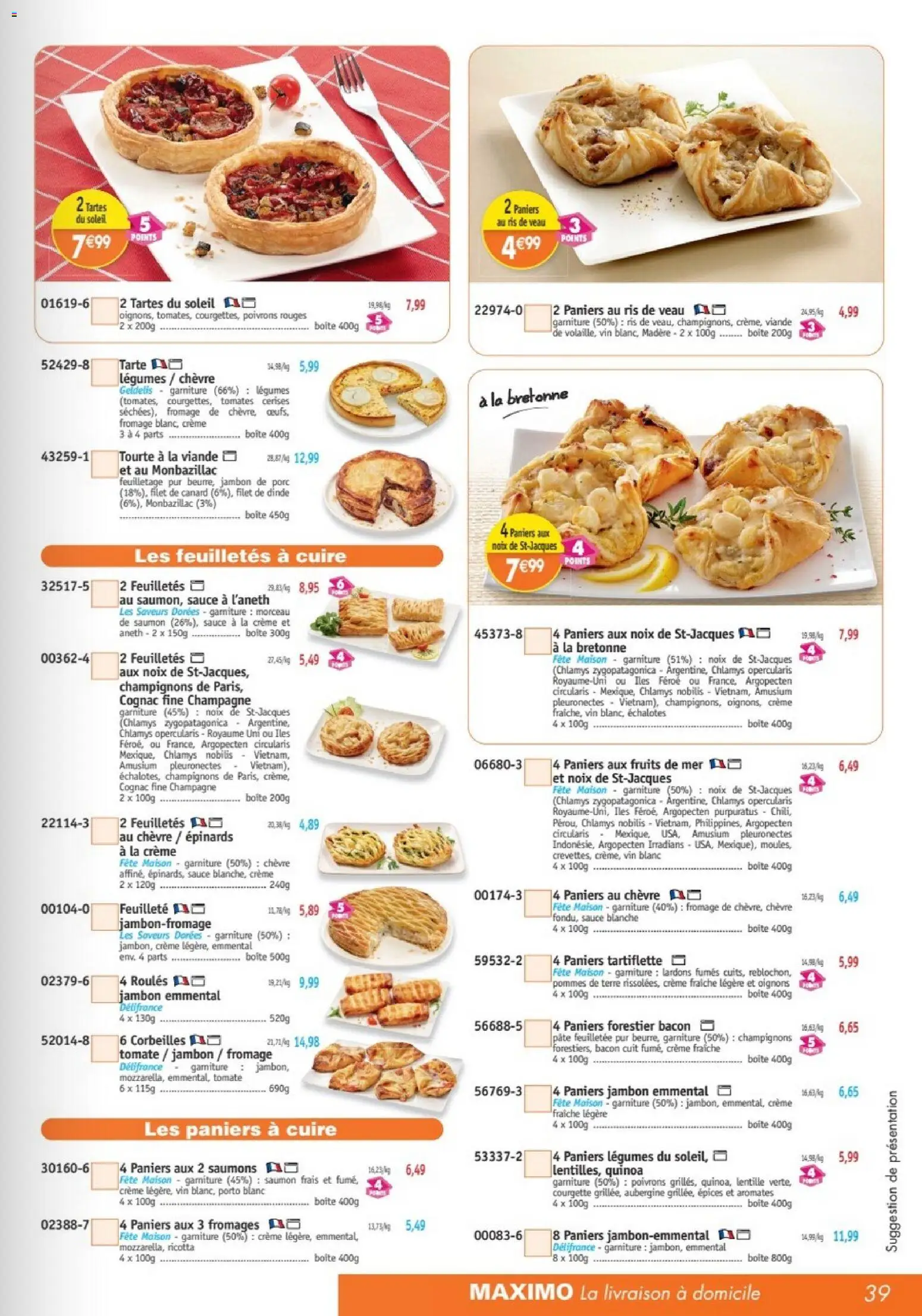 Prévisualisation de Maximo catalogue du magasin Maximo formulaire valide 26/10/2026 - Tartiflette, Fruits, Oignons, Cerises, Crème fraiche, Poivrons, Monbazillac, Bacon