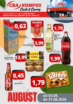 Náhľad CBA Komfos letáku platného od 03.08.2026