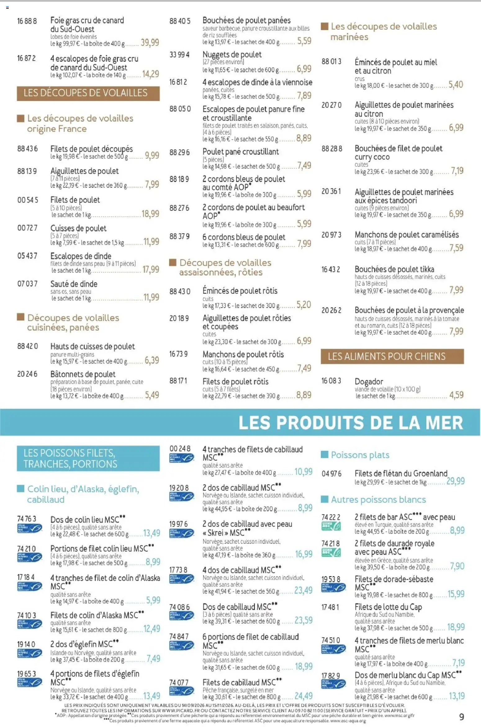 Prévisualisation de Picard - Catalogue Trimestriel du magasin Picard formulaire valide 14/09/2026 - Poissons, Miel, Tomate, Riz, Aiguillettes de poulet, Base, Filets de dinde, Dos d'églefin