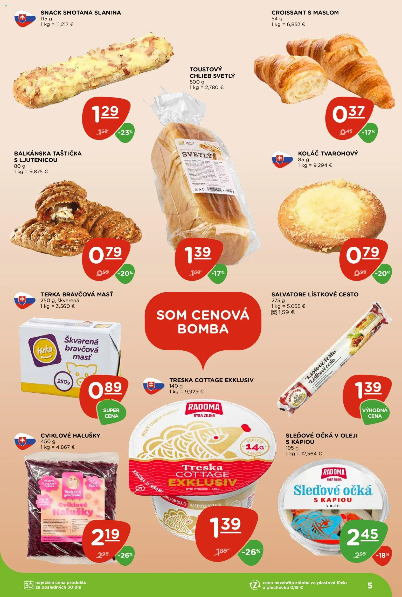 Náhľad Terno letáku platného od 15.10.2026 - Koláč, Ryba, Croissant, Chlieb, Cesto, Slanina, Lístkové cesto, Smotana