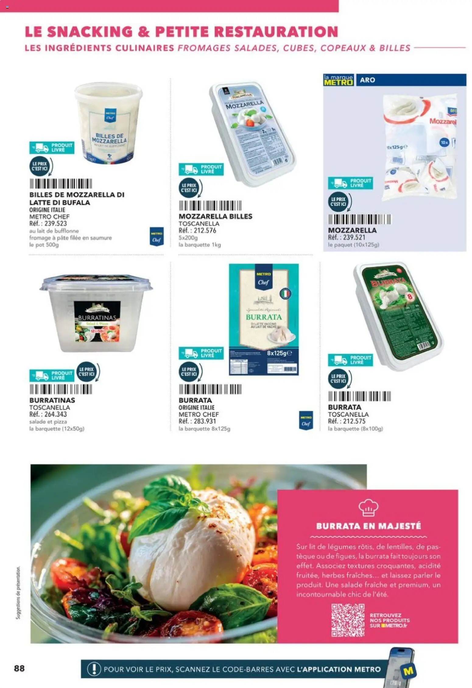 Prévisualisation de Boulangers Pâtissiers du magasin METRO formulaire valide 30/04/2026 - Pizza, Fromage, Burrata, Lit, Livre, Salade, Mozzarella, Ingrédients