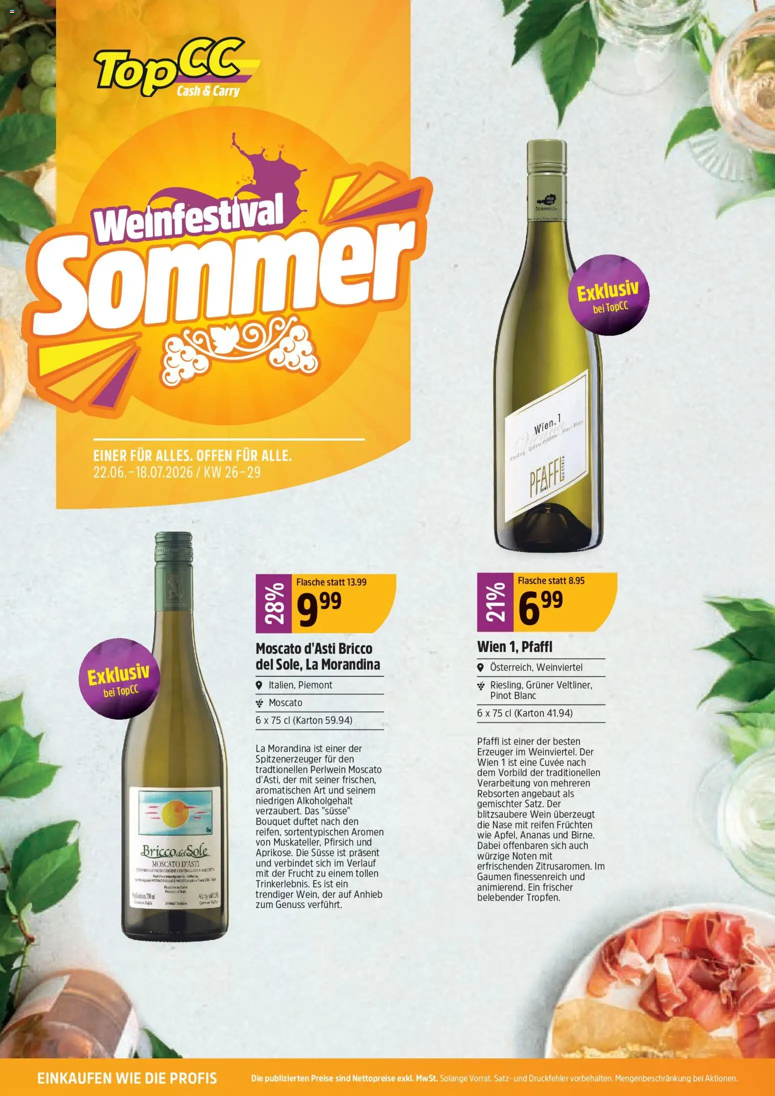 Vorschau des Merkblatts TopCC aktionen Sommer Weinfestival vom Shop TopCC gültig von 22.06.2026 bis 18.07.2026