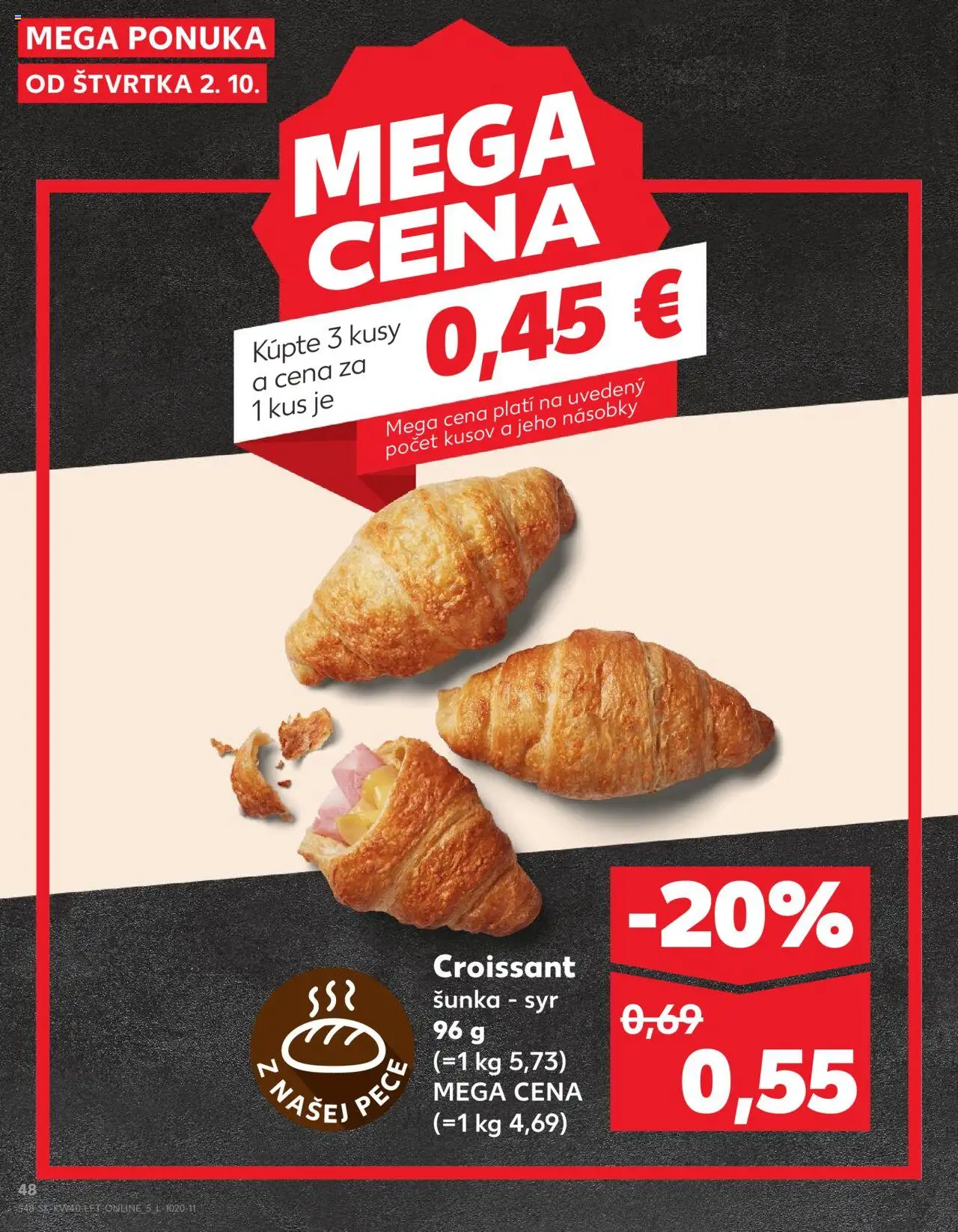 Náhľad Kaufland letáku platného od 02.10.2025 - Syr, Croissant, Šunka