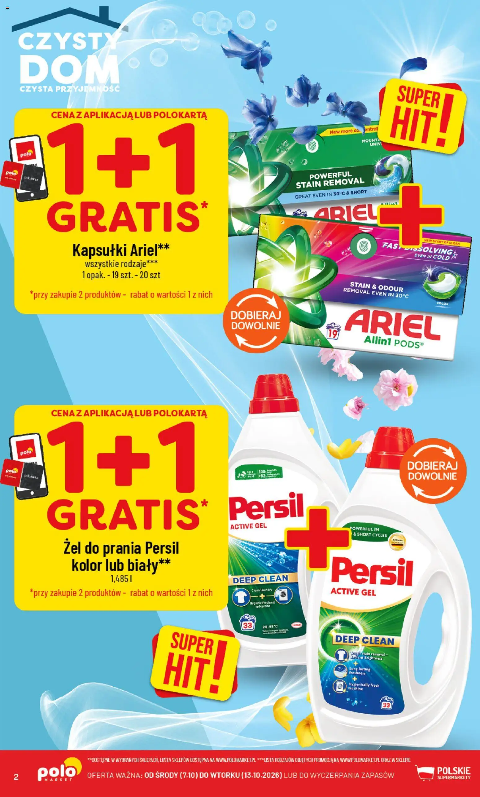 Pogląd gazetki "POLOmarket katalog - Czysty Dom" ze sklepu POLOmarket ważnej od 07.10.2026 - Ariel, Ariel kapsułki, Persil, Żel do prania, Kapsułki, Kapsułki ariel, Żel do prania persil
