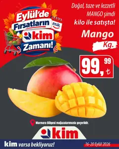 Kim Market Kim Market - Sebze ve meyve 16.09.2026 - Broşürünün önizlemesi