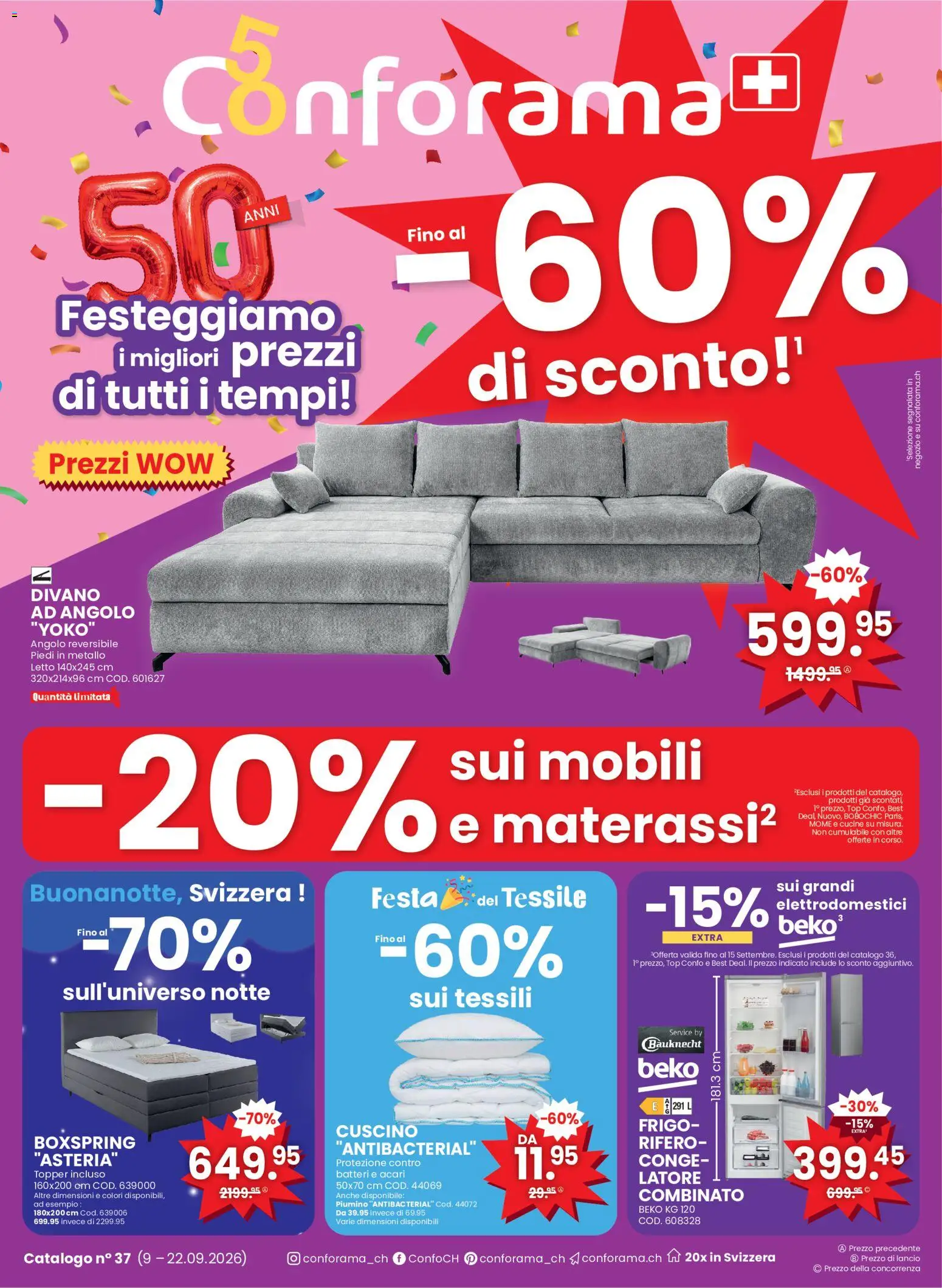 Vorschau des Merkblatts Conforama aktionen IT vom Shop Conforama gültig von 09.09.2026 bis 22.09.2026