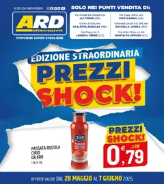 Anteprima dell'opuscolo ARD Discount volantino Prezzi Shock dal negozio ARD Discount valido da 28/05/2026