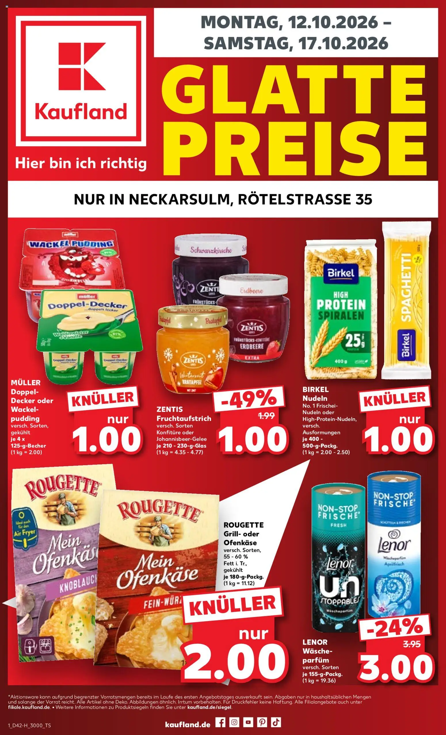 Náhled nabídky: Kaufland Německo Kaufland Německo leták - Glatte Preise platný od 12.10.2026 - Protein, Lenor