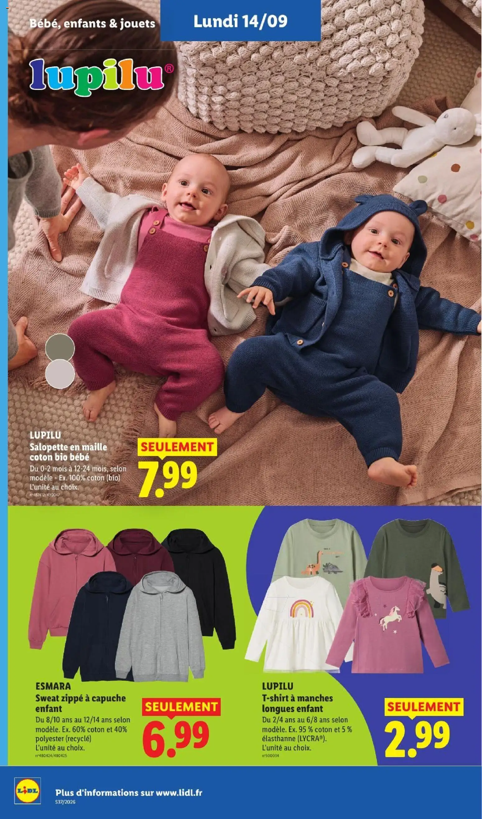 Prévisualisation de LIDL catalogue du magasin LIDL formulaire valide 10/09/2026 - Jouets, Salopette, Coton, T-shirt