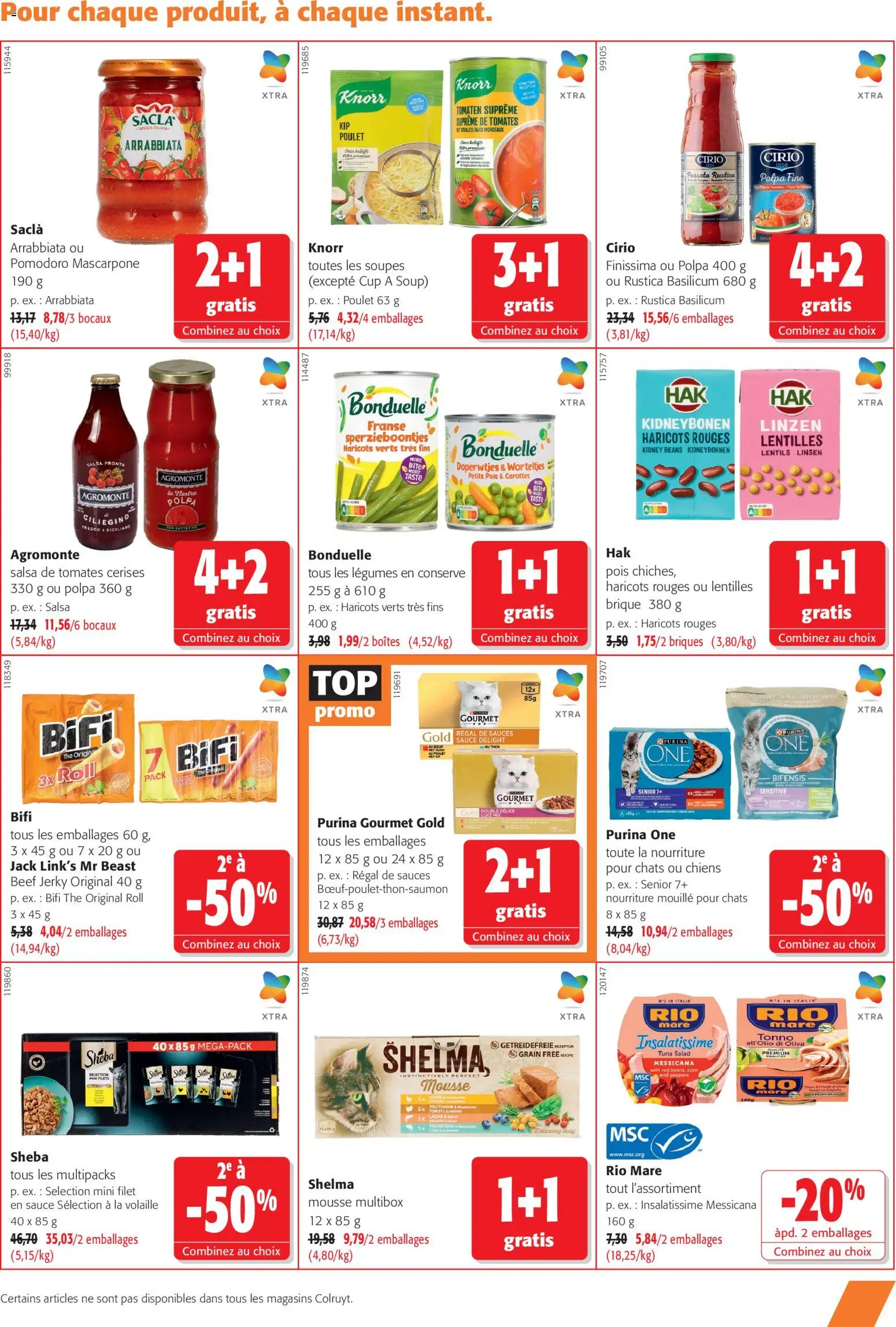 Prévisualisation de Colruyt Toutes les offres du magasin Colruyt formulaire valide 23/09/2026 - Mascarpone, Carottes, Thon, Thé, Brique, Sauces, Légumes en conserve, Haricots verts