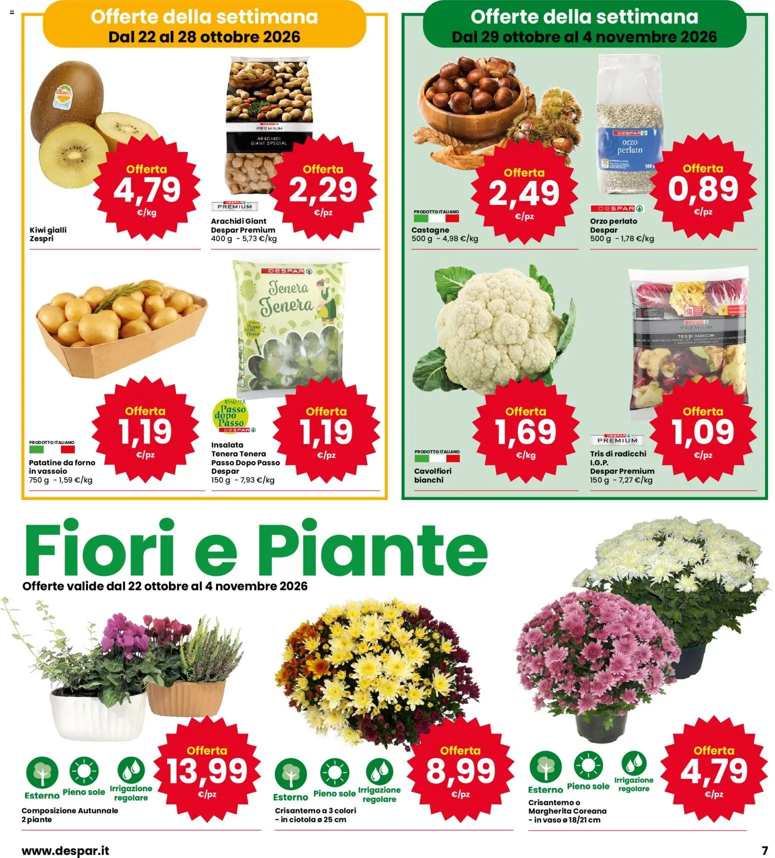 Anteprima dell'opuscolo Eurospar volantino Schio dal negozio Eurospar valido da 22/10/2026 - Forno, Kiwi, Fiori, Insalata, Patatine, Arachidi, Vaso, Vassoio