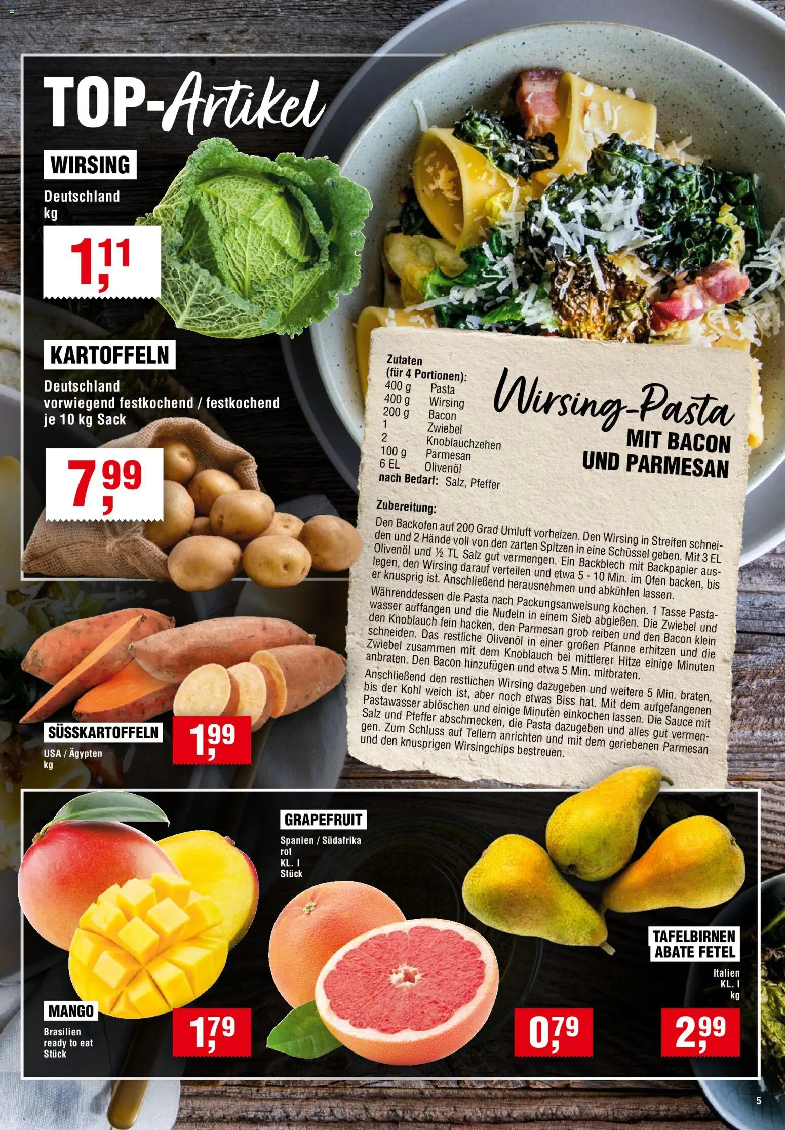 Vorschau von dem Prospekt des Geschäftes Handelshof, gültig ab dem 12.11.2026 - Mango, Pasta, Grapefruit, Ofen, Knoblauch, Salz, Kartoffeln, Olivenol