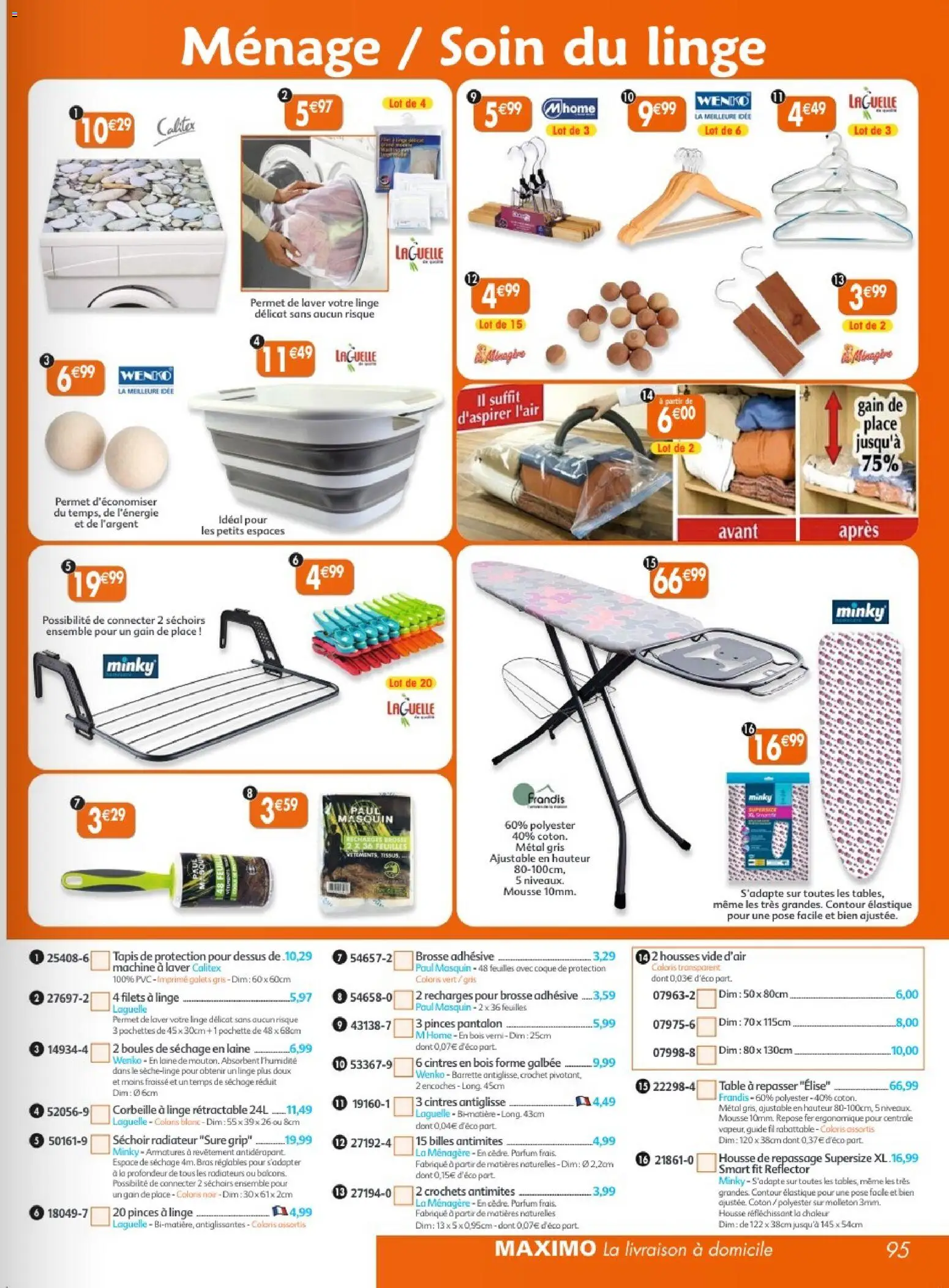 Prévisualisation de Maximo catalogue epicerie du magasin Maximo formulaire valide 26/10/2026 - Parfum, Tapis, Crochets, Corbeille, Radiateur, Coton, Brosse, Corbeille à linge